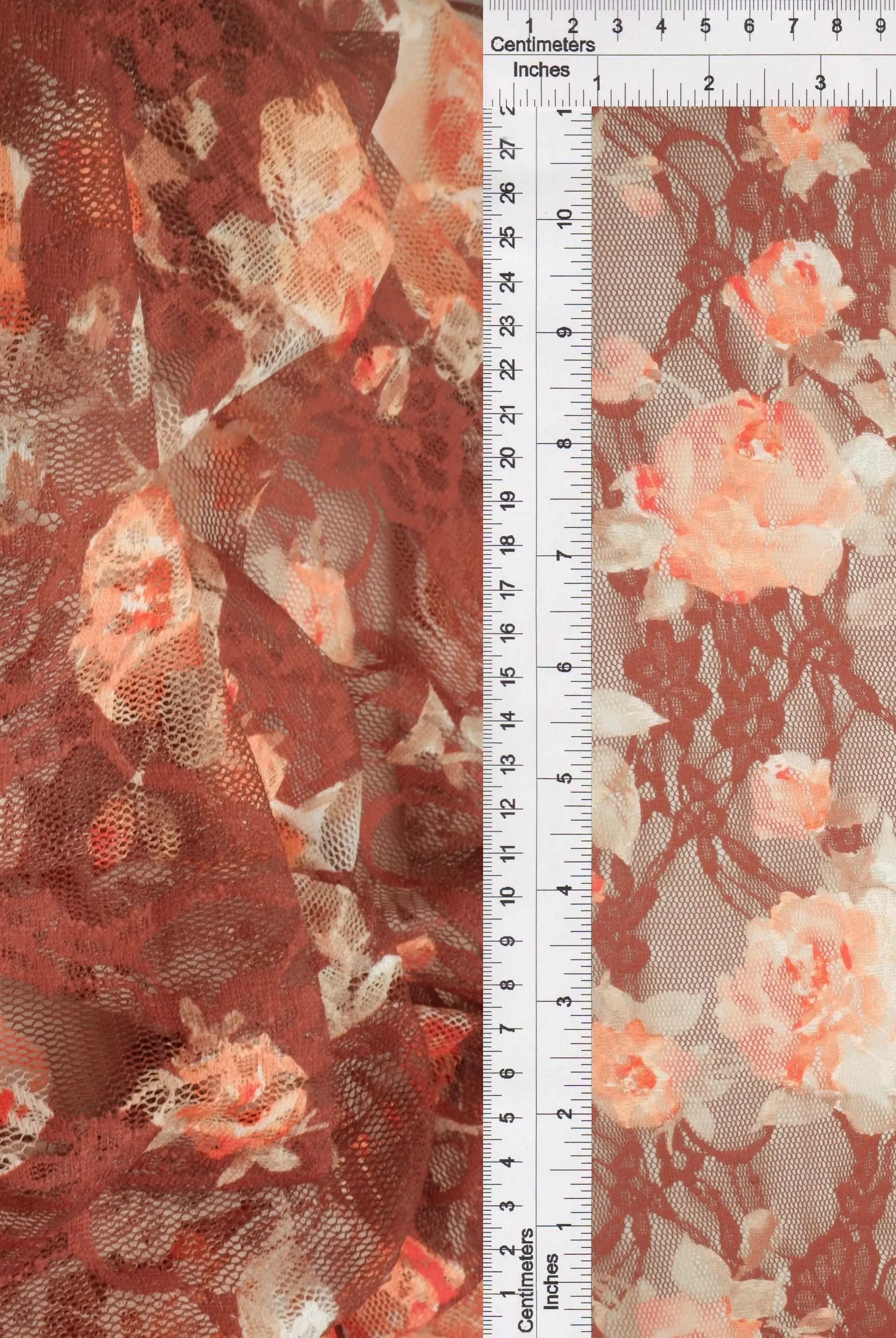 LACE1483-M11228 RUST BLOUSE BODYSUIT CAMI DIGITAL PRINT DRESS FLORAL LACE POLYESTER SKIRTS SPANDEX TOPS