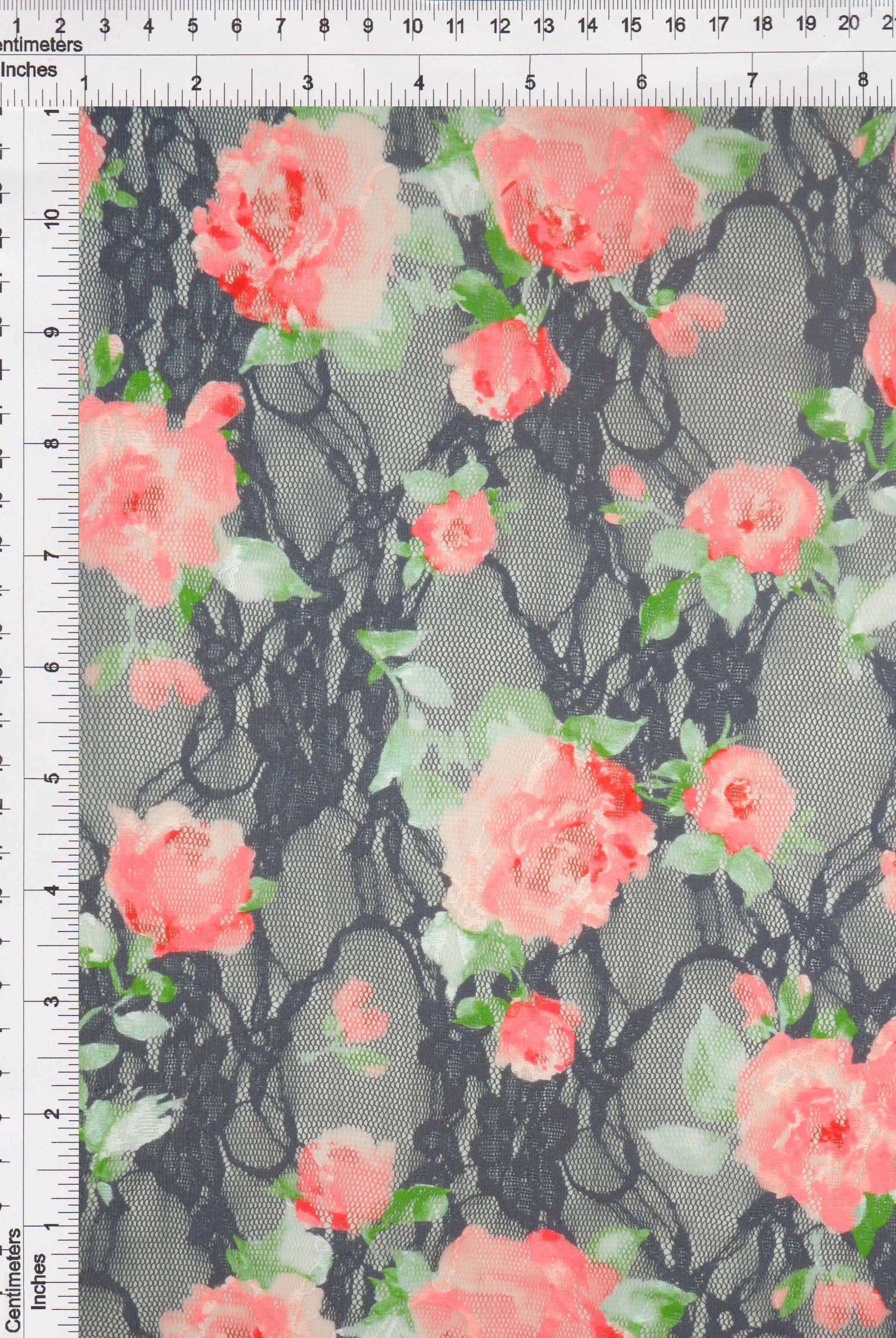 LACE1483-M11228 CHARCOAL BLOUSE BODYSUIT CAMI DIGITAL PRINT DRESS FLORAL LACE POLYESTER SKIRTS SPANDEX TOPS