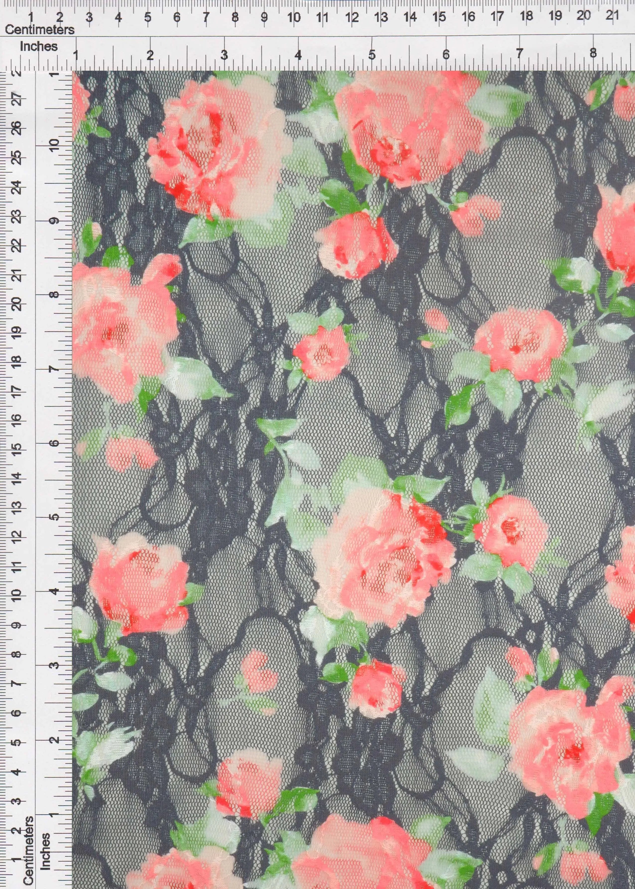 LACE1483-M11228 CHARCOAL BLOUSE BODYSUIT CAMI DIGITAL PRINT DRESS FLORAL LACE POLYESTER SKIRTS SPANDEX TOPS