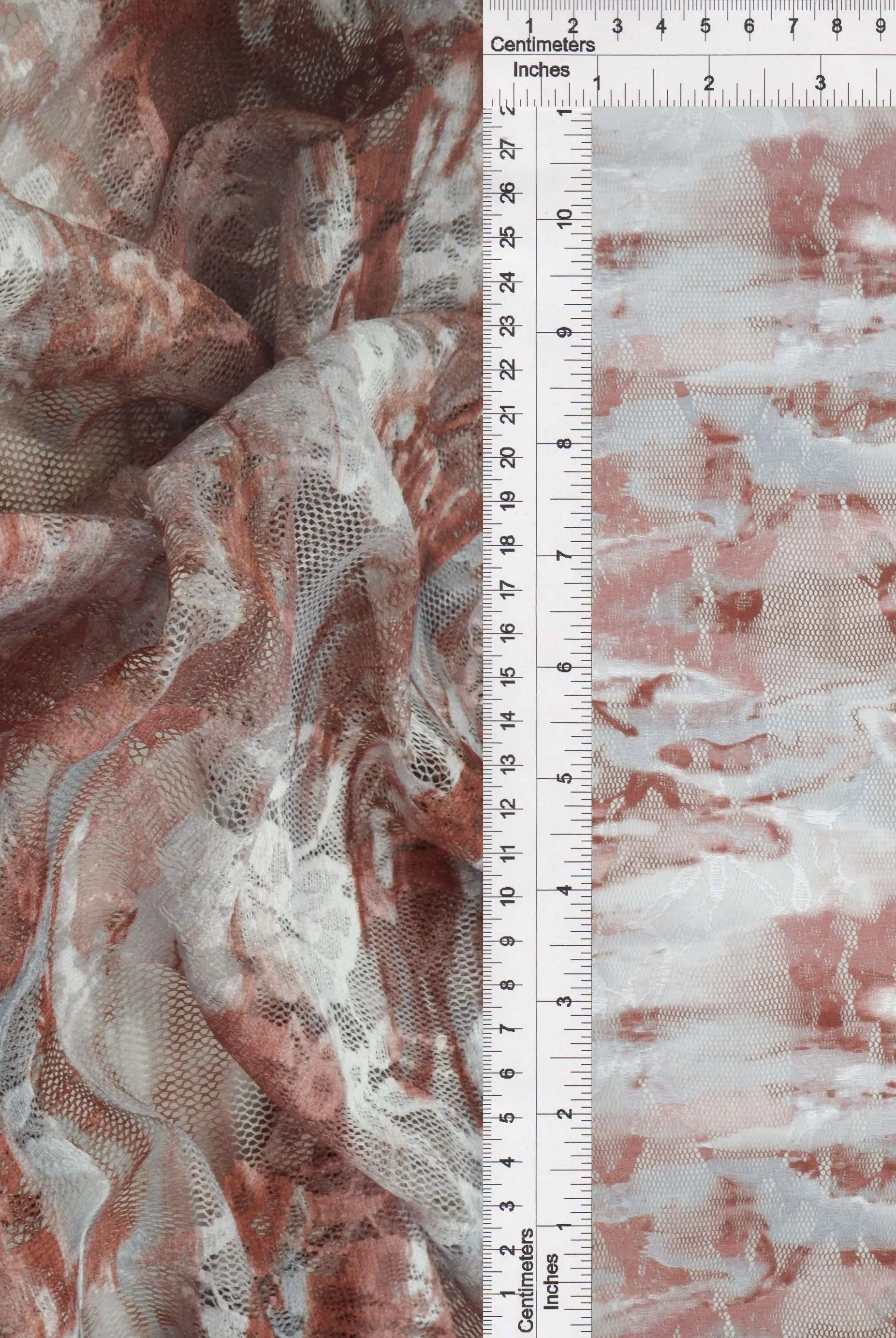 LACE1483-M11251 BROWN ABSTRACT BLOUSE BODYSUIT CAMI DIGITAL PRINT DRESS LACE POLYESTER SKIRTS SPANDEX TOPS TUNICS