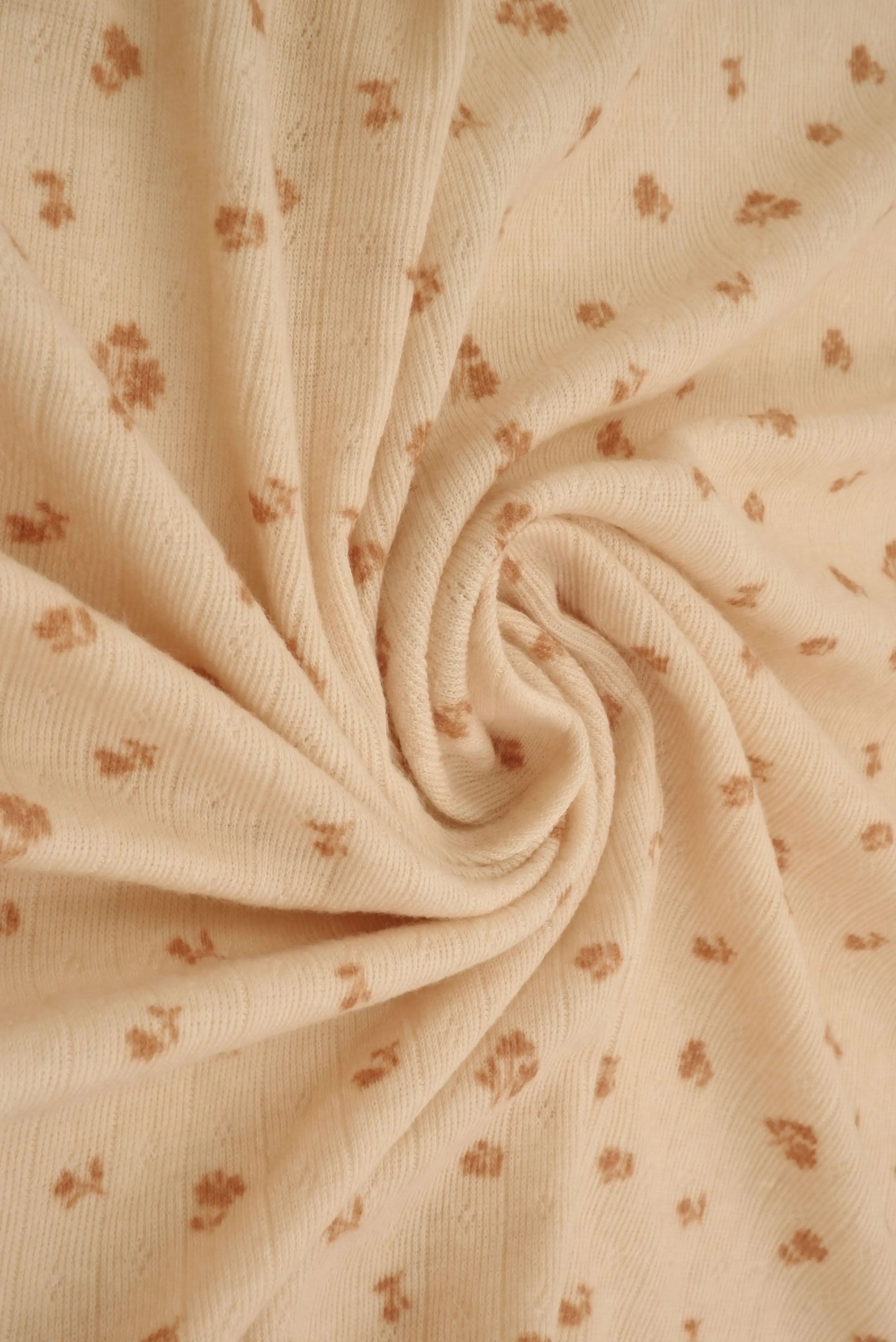 Ditsy Print Cotton Style Pointelle Knit Fabric - KNT4606-MS11366