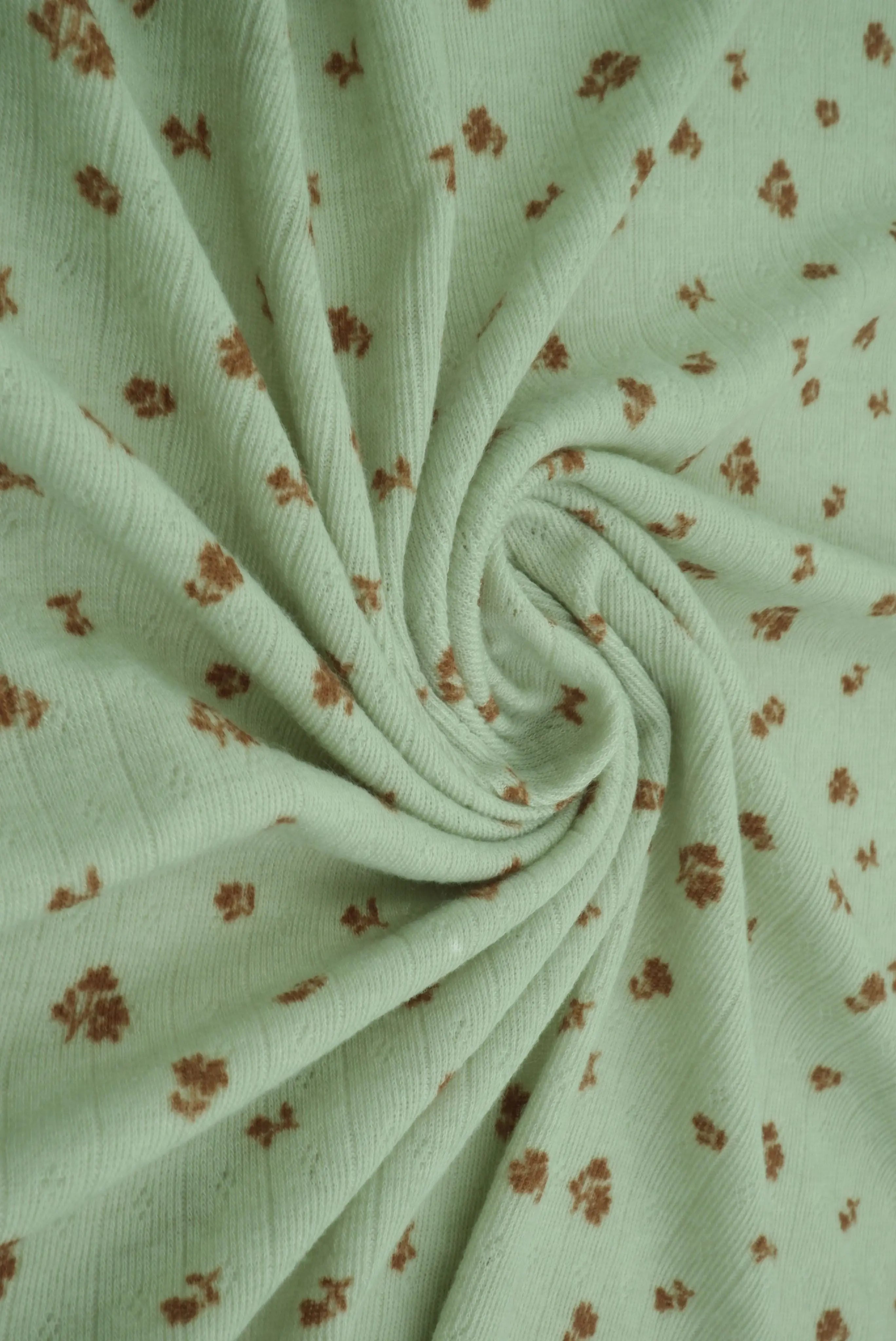 Ditsy Print Cotton Style Pointelle Knit Fabric - KNT4606-MS11366
