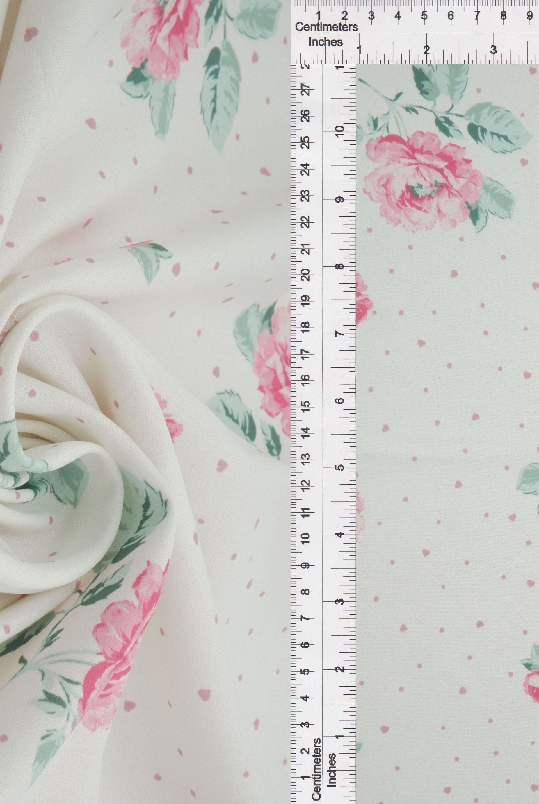 Floral Heart Digital Print CEY Airflow Woven Fabric - POP4178-M11369D