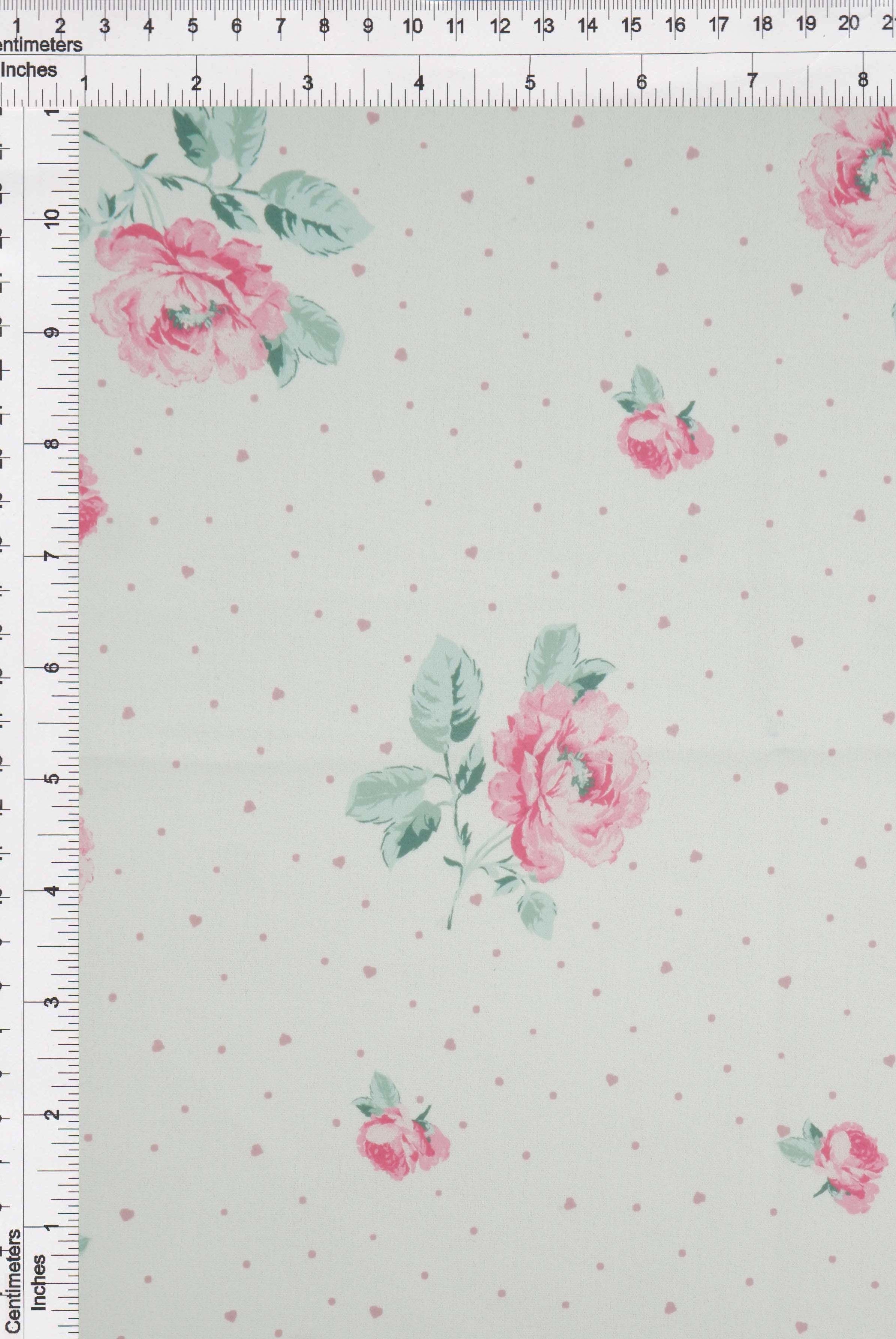 Floral Heart Digital Print CEY Airflow Woven Fabric - POP4178-M11369D