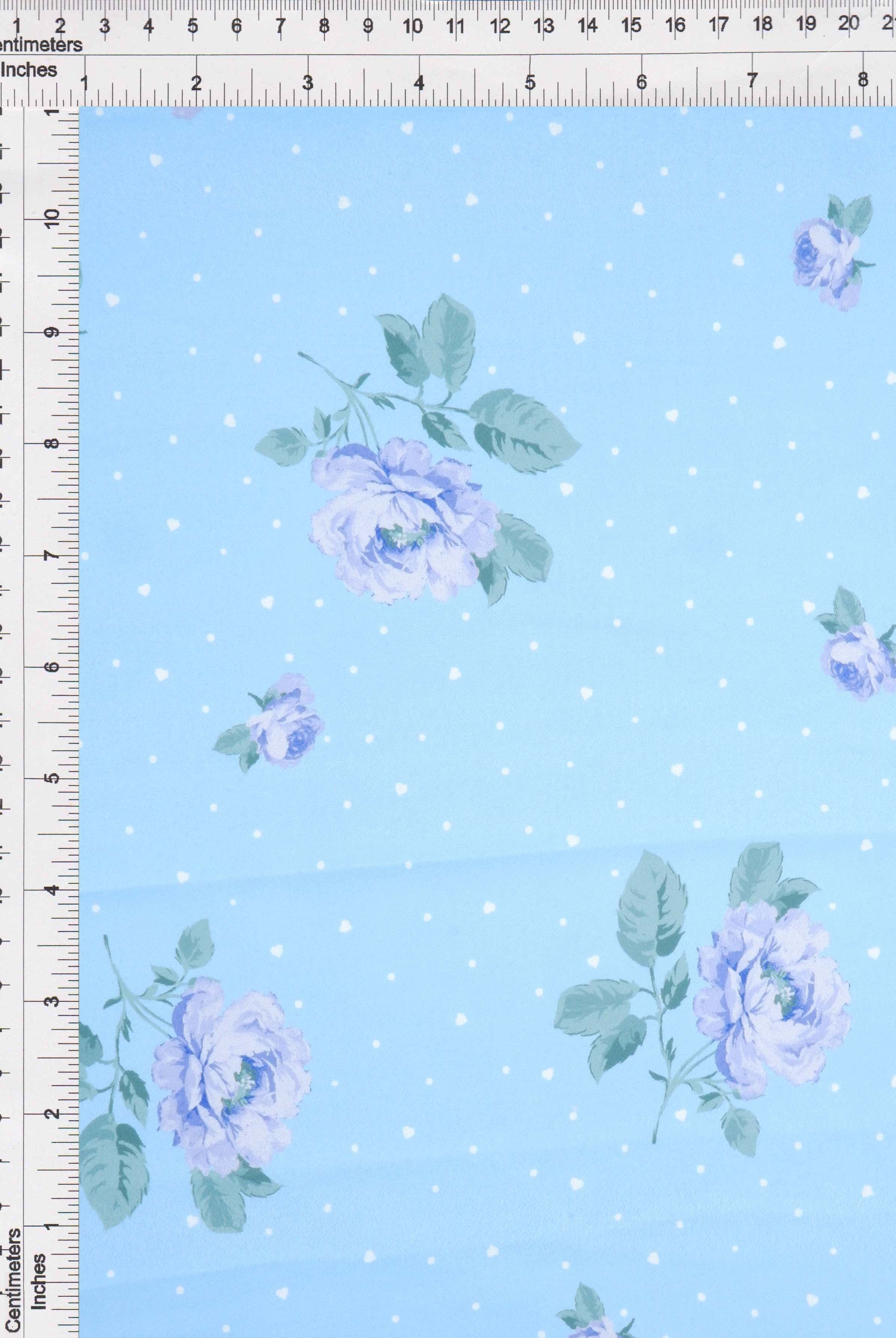 Floral Heart Digital Print CEY Airflow Woven Fabric - POP4178-M11369D