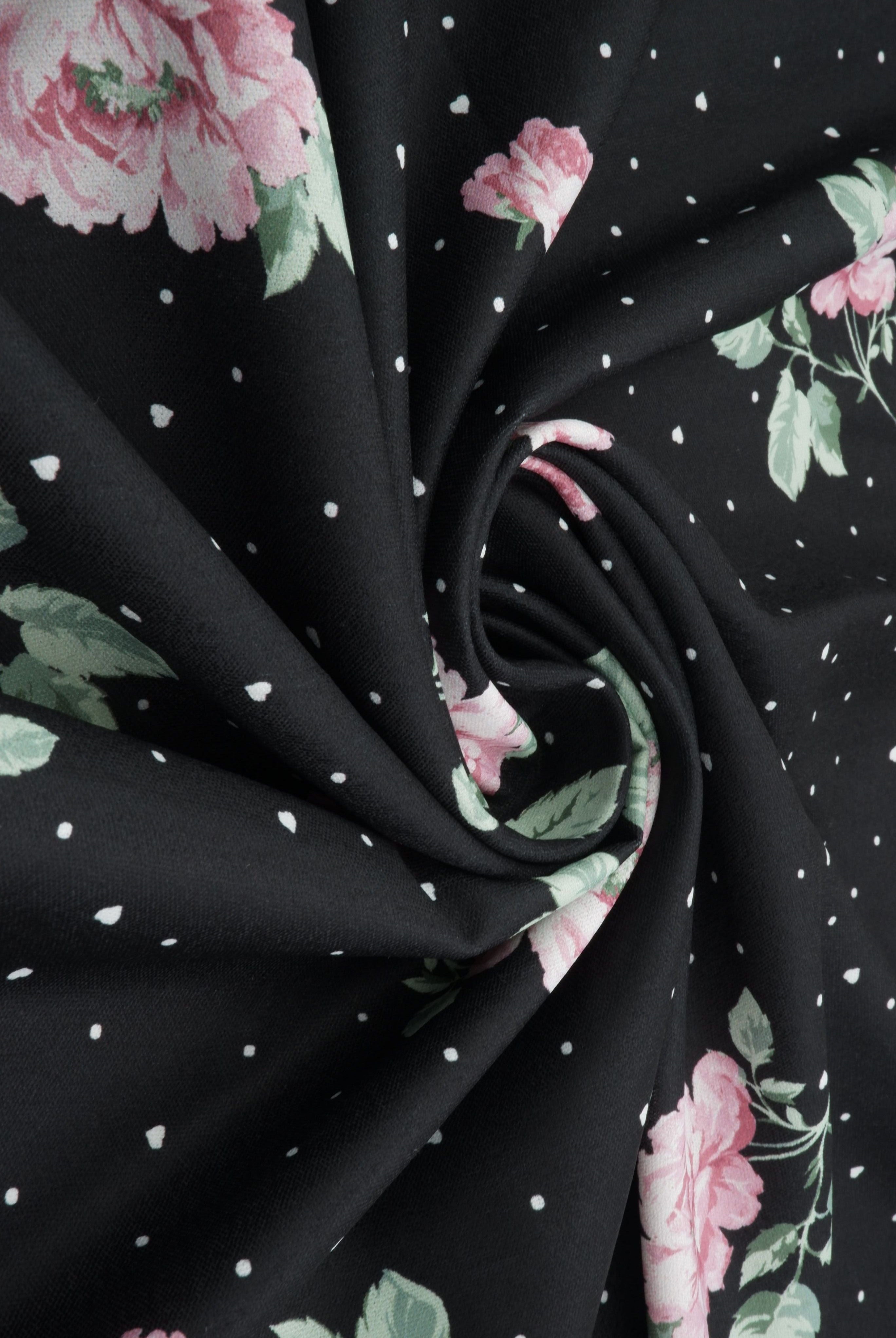 Floral Heart Digital Print CEY Airflow Woven Fabric - POP4178-M11369D