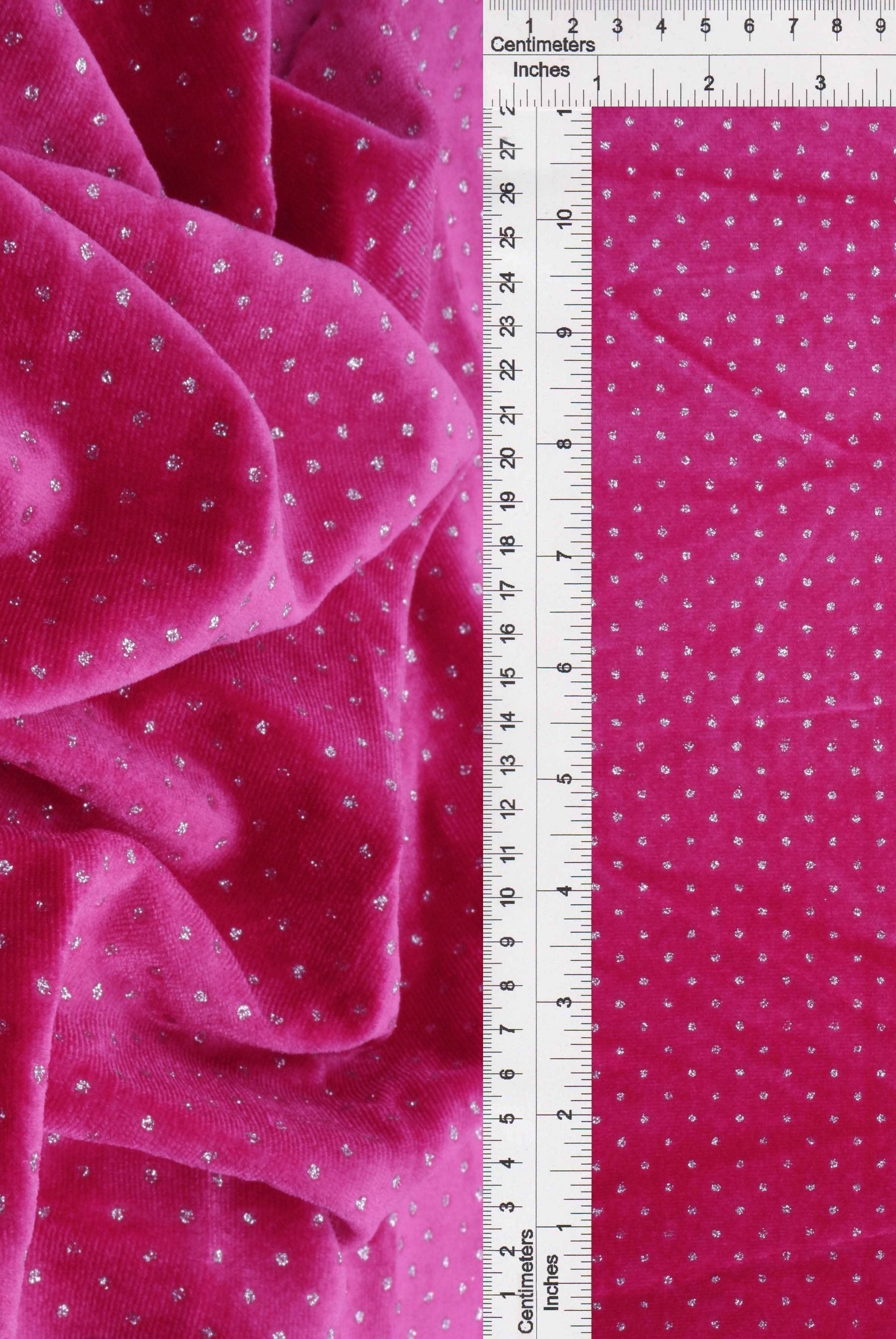 Velvet Polka Dot Glitter Stretch Knit Fabric - KNT4610