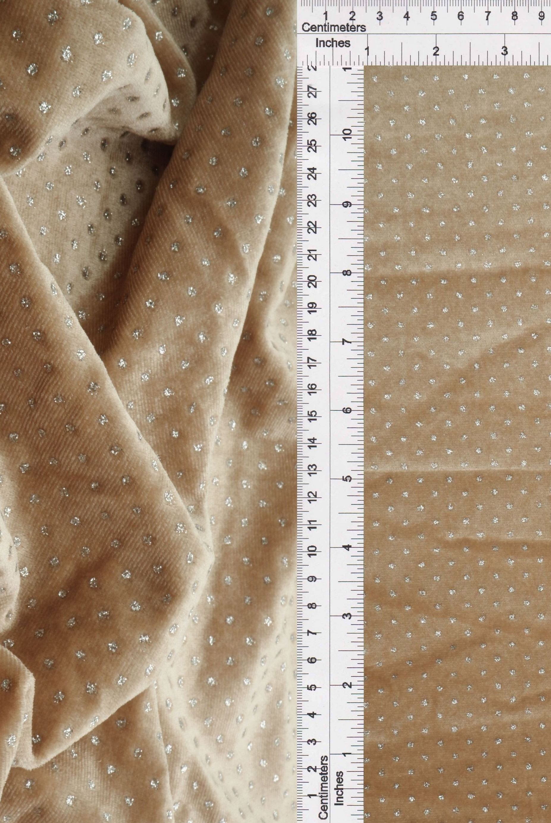 Velvet Polka Dot Glitter Stretch Knit Fabric - KNT4610