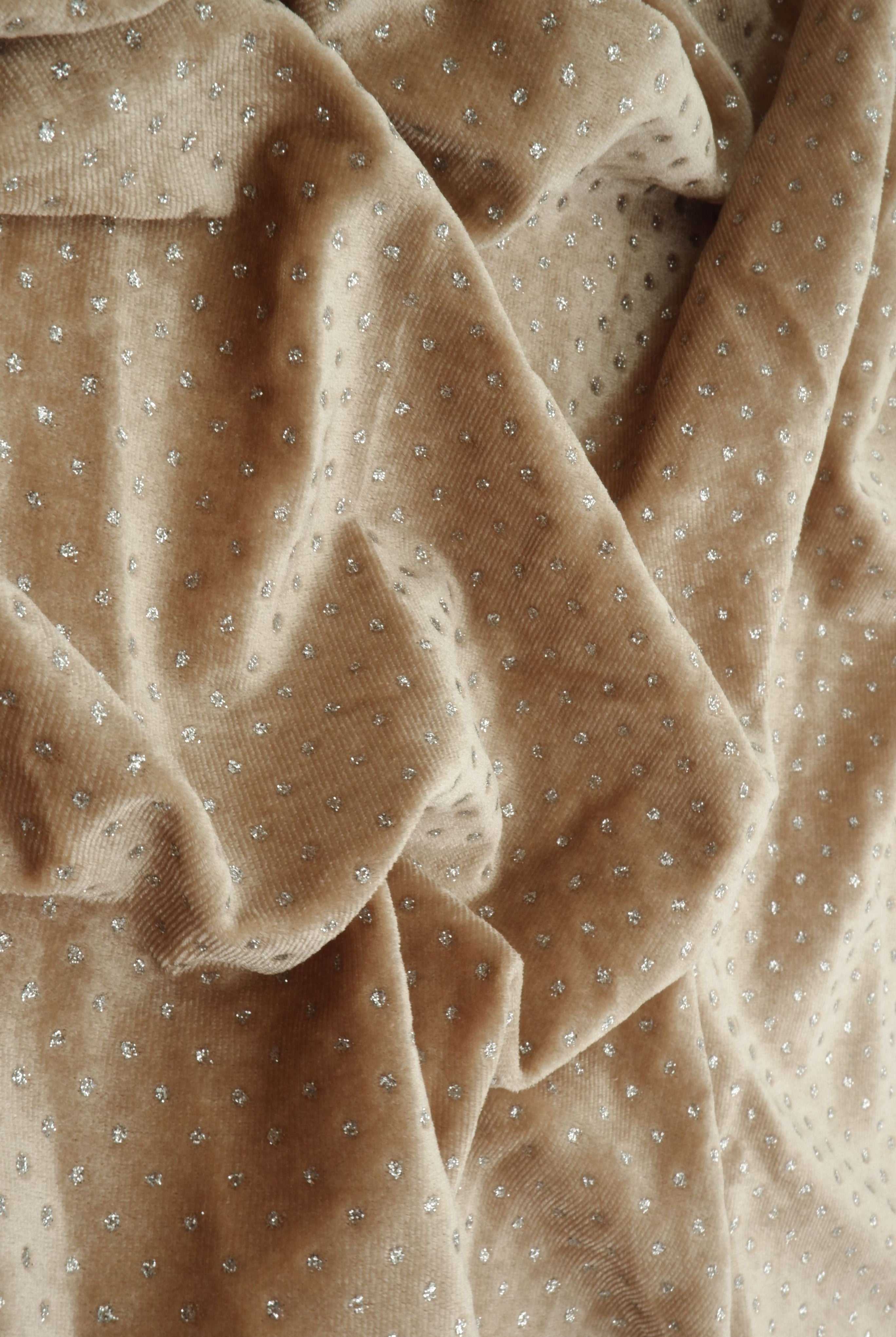 Velvet Polka Dot Glitter Stretch Knit Fabric - KNT4610