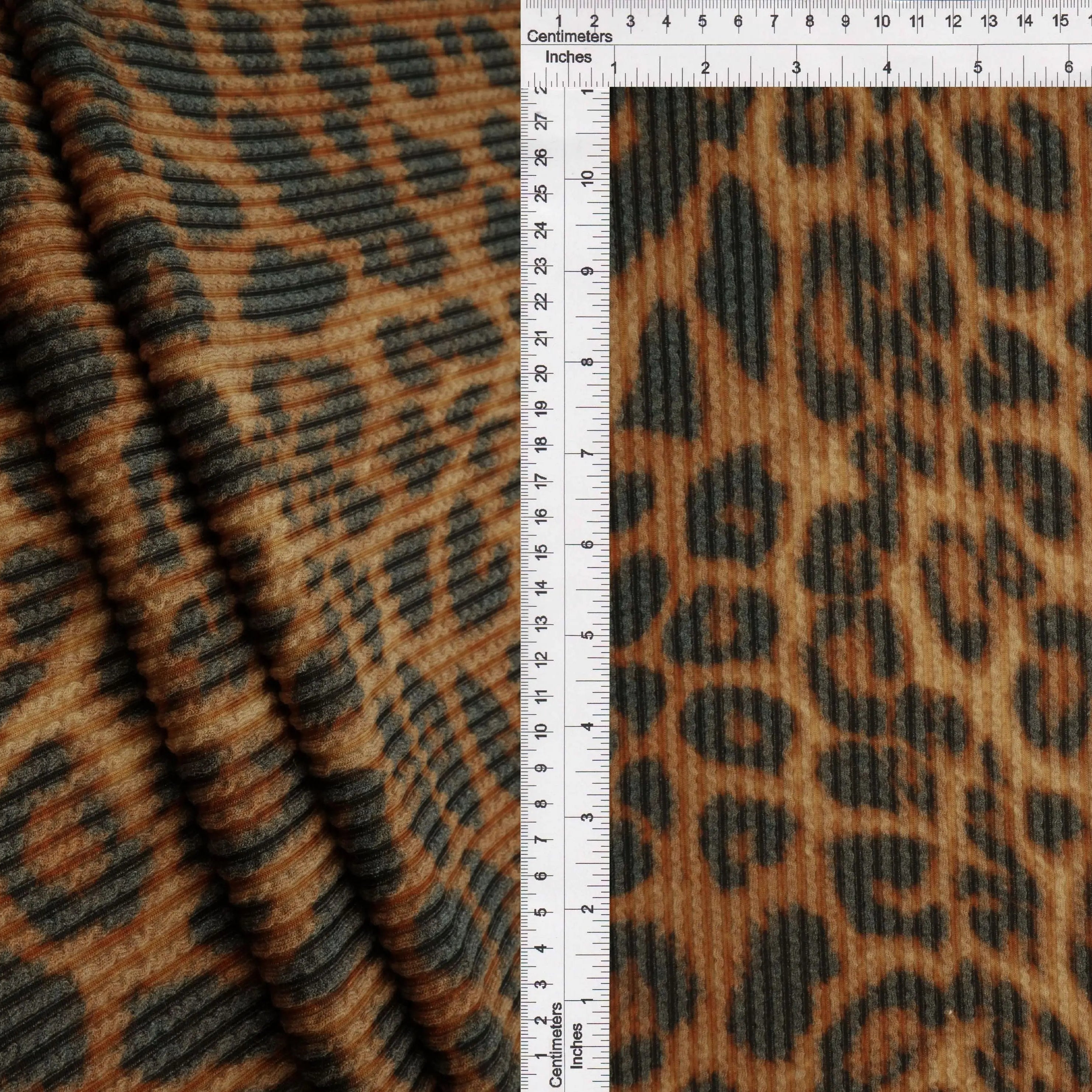KNT4463-DU613 BROWN ACTIVEWEAR ANIMAL DOUBLE KNIT DRESS JACQUARD PANTS POLYESTER RAYON RIB SKIRTS SOLID SPANDEX STRETCH SWEATER TOPS URBAN