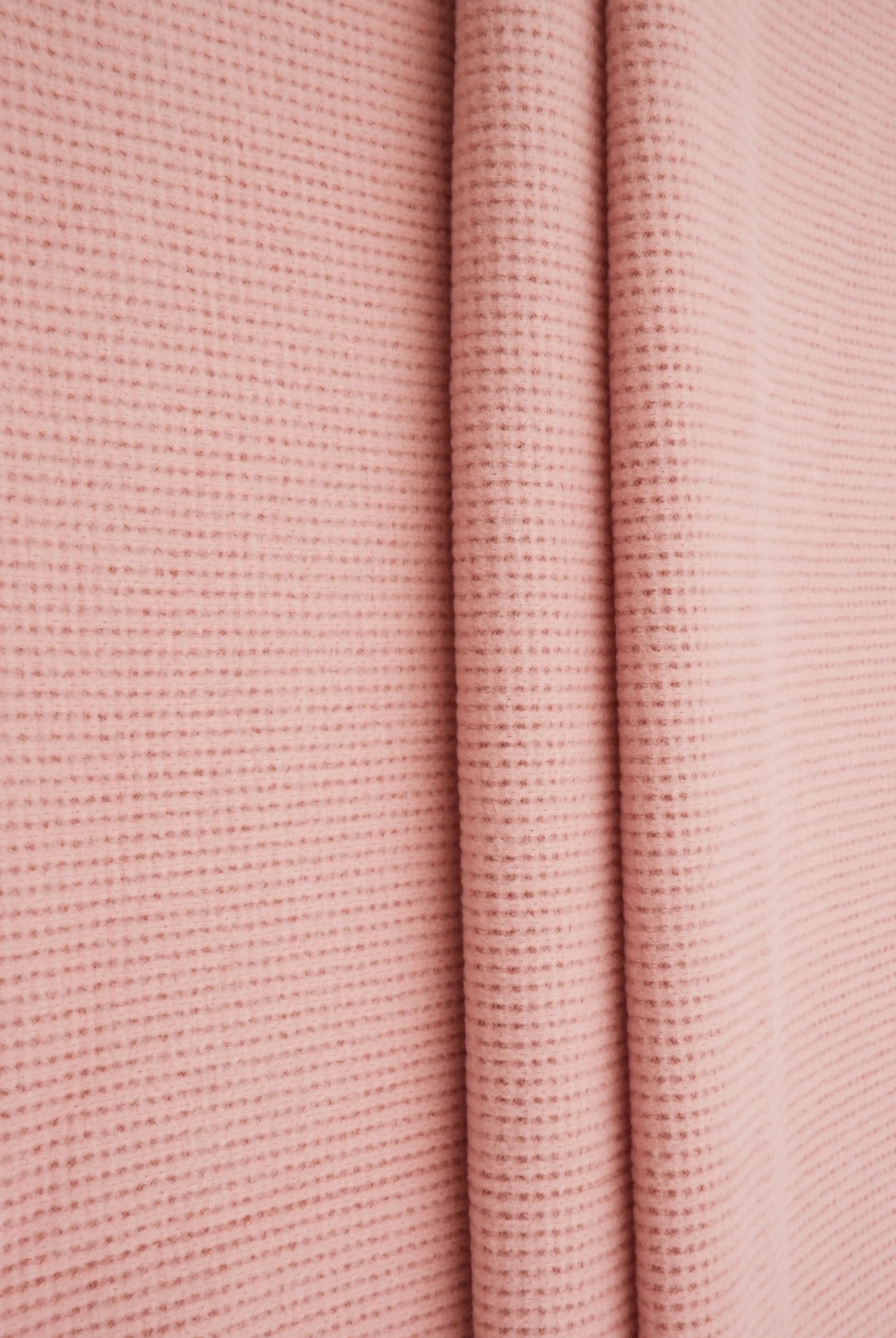 KNT4612 PINK LT. BOTTOMS KNIT NO-PRINT PANTS SKIRTS SOLID-B STRETCH SWEATER SWEATSHIRT TOPS TUNICS WAFFLE