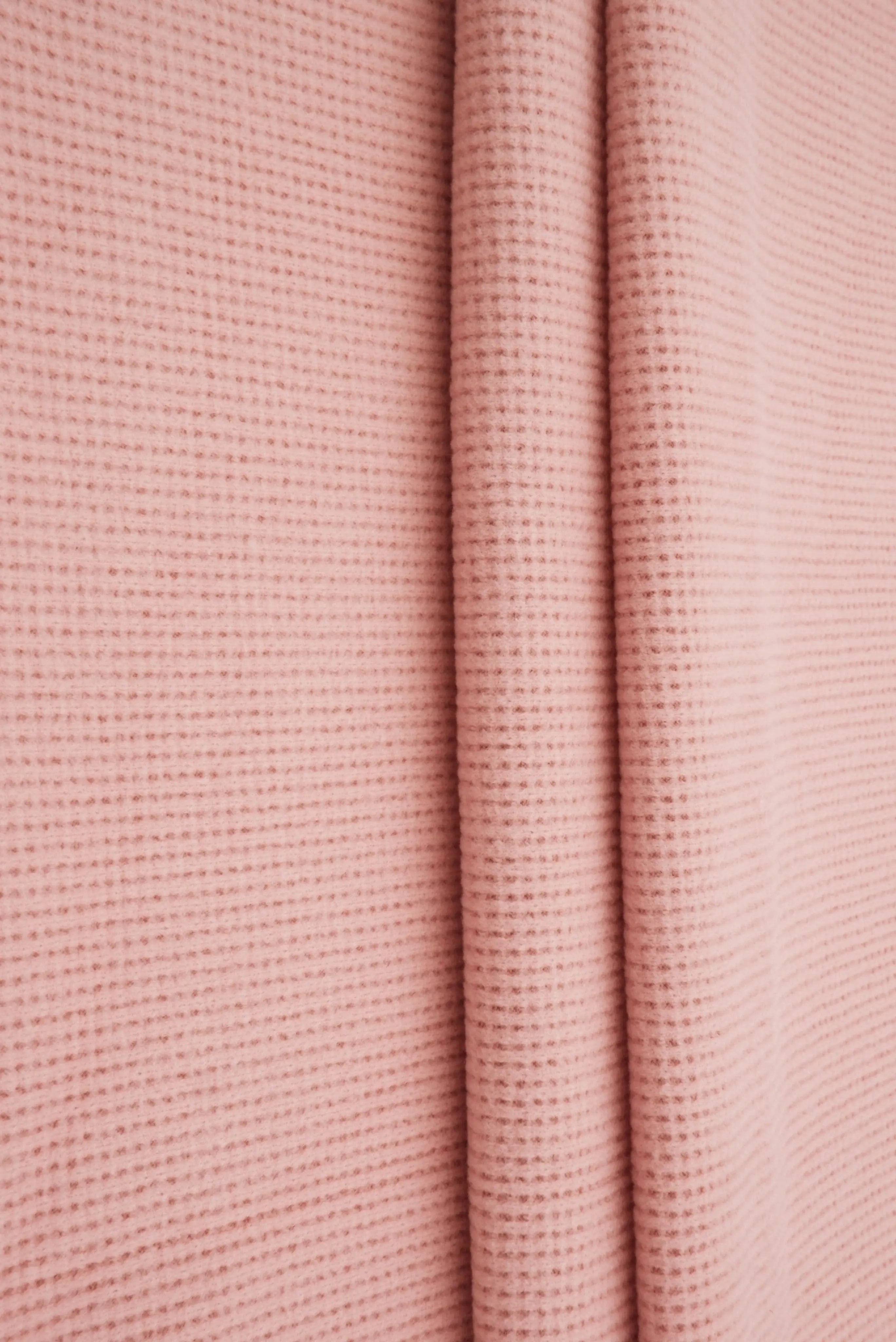 KNT4612 PINK LT. BOTTOMS KNIT NO-PRINT PANTS SKIRTS SOLID-B STRETCH SWEATER SWEATSHIRT TOPS TUNICS WAFFLE