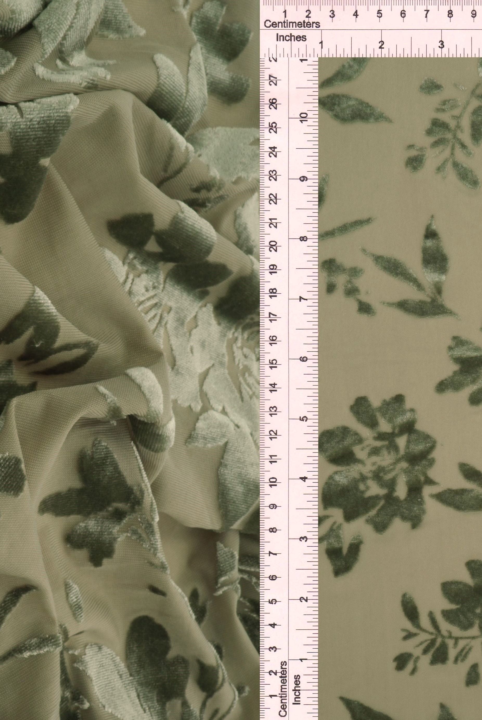 Floral Velvet Burnout Stretch Knit Fabric - KNT3869-MS11375