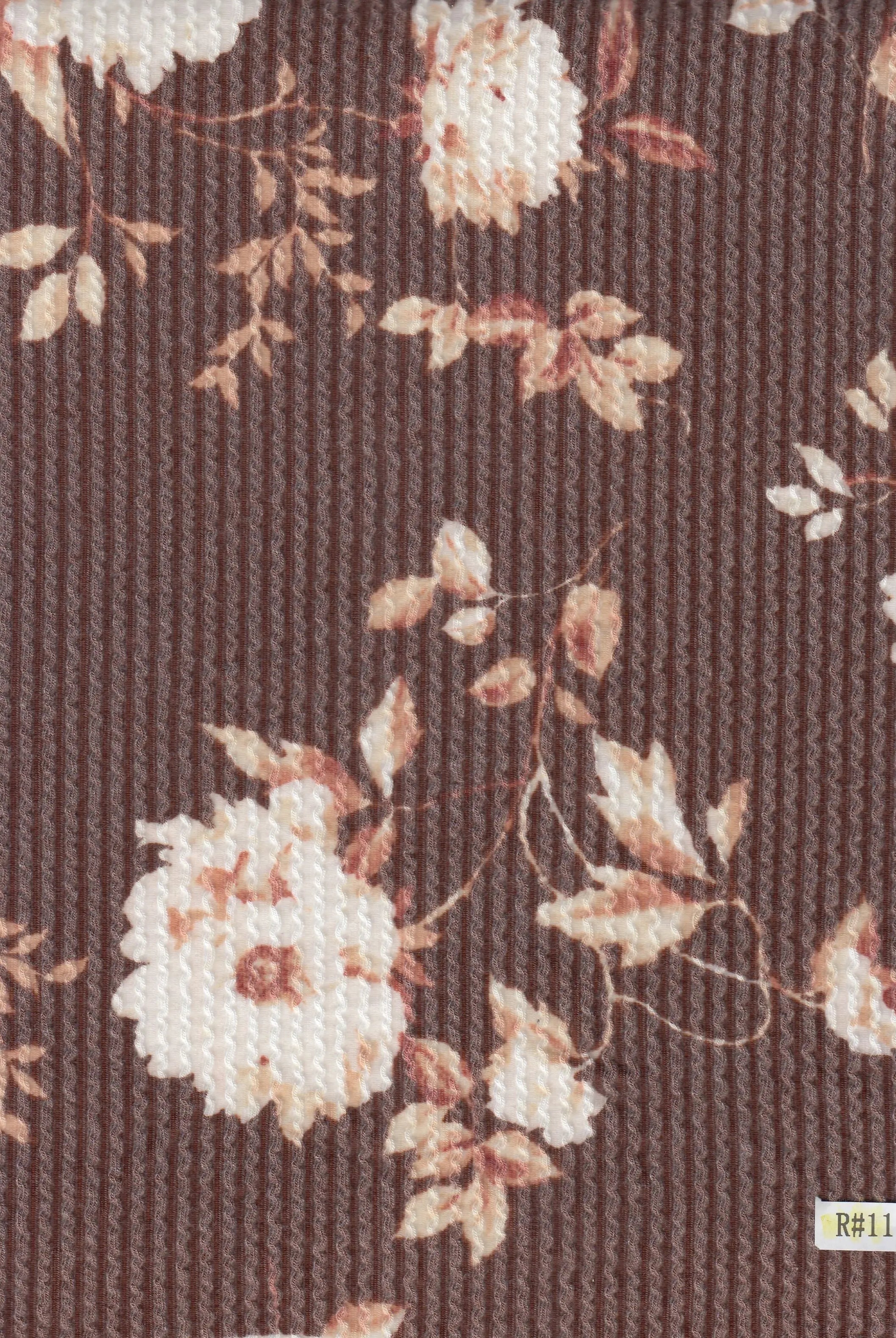 KNT4463-MS11153 BROWN ACTIVEWEAR BOTTOMS DOUBLE KNIT DRESS FLOWER JACQUARD PANTS POLYESTER RAYON RIB SKIRTS SOLID SPANDEX STRETCH URBAN