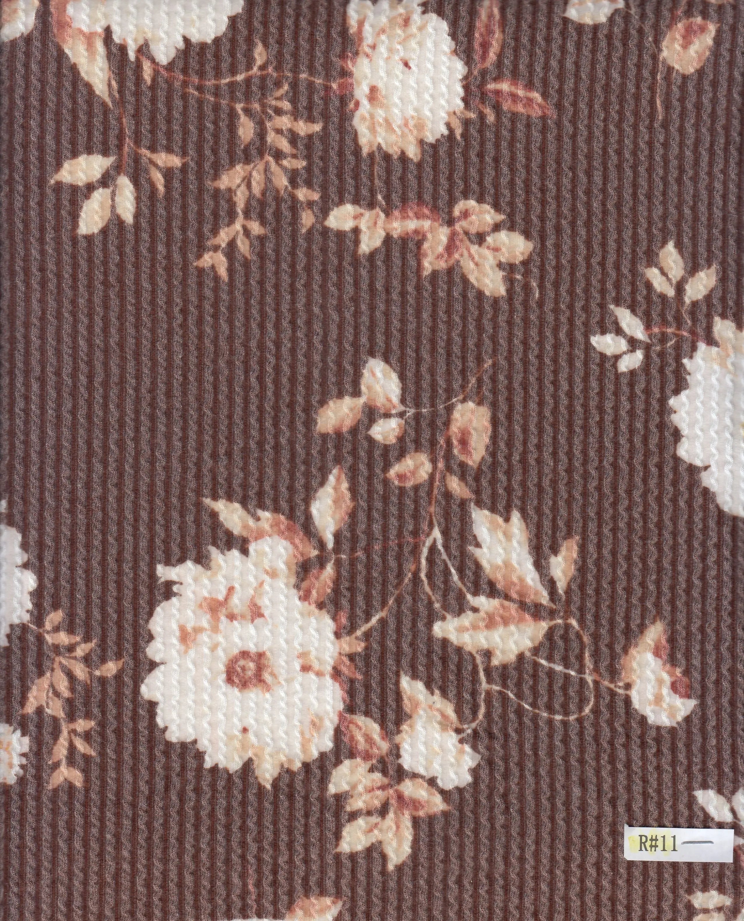 KNT4463-MS11153 BROWN ACTIVEWEAR BOTTOMS DOUBLE KNIT DRESS FLOWER JACQUARD PANTS POLYESTER RAYON RIB SKIRTS SOLID SPANDEX STRETCH URBAN