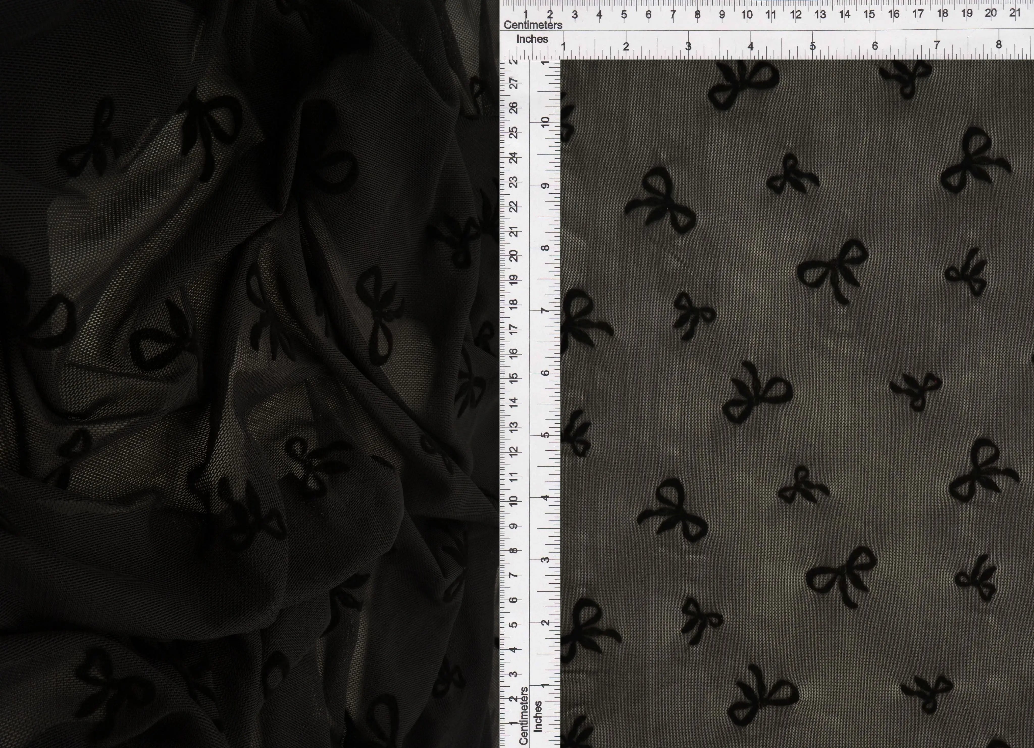 Bow Flocking Mesh Fabric FLOCK-MS11411