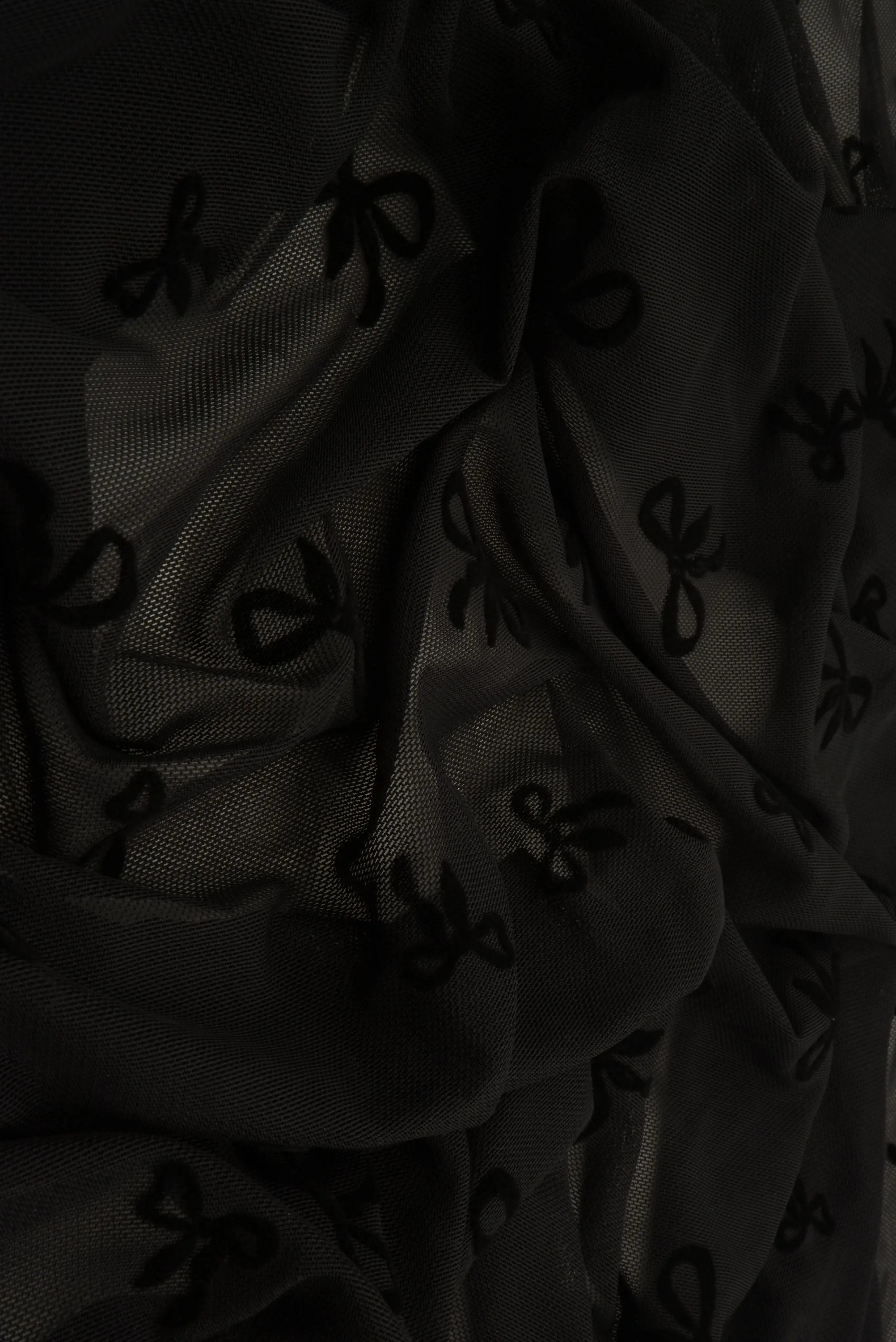 Bow Flocking Mesh Fabric FLOCK-MS11411