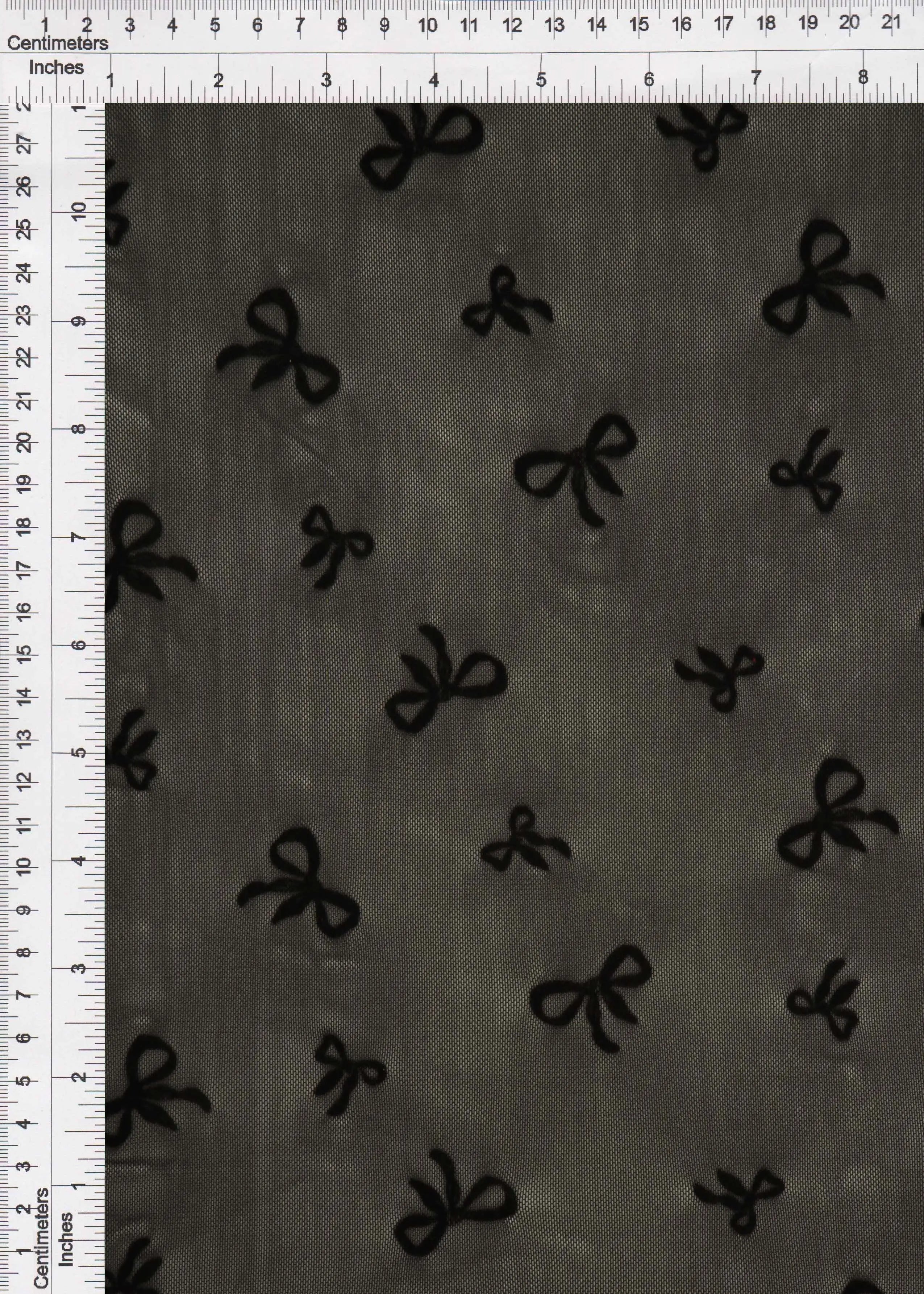 Bow Flocking Mesh Fabric FLOCK-MS11411
