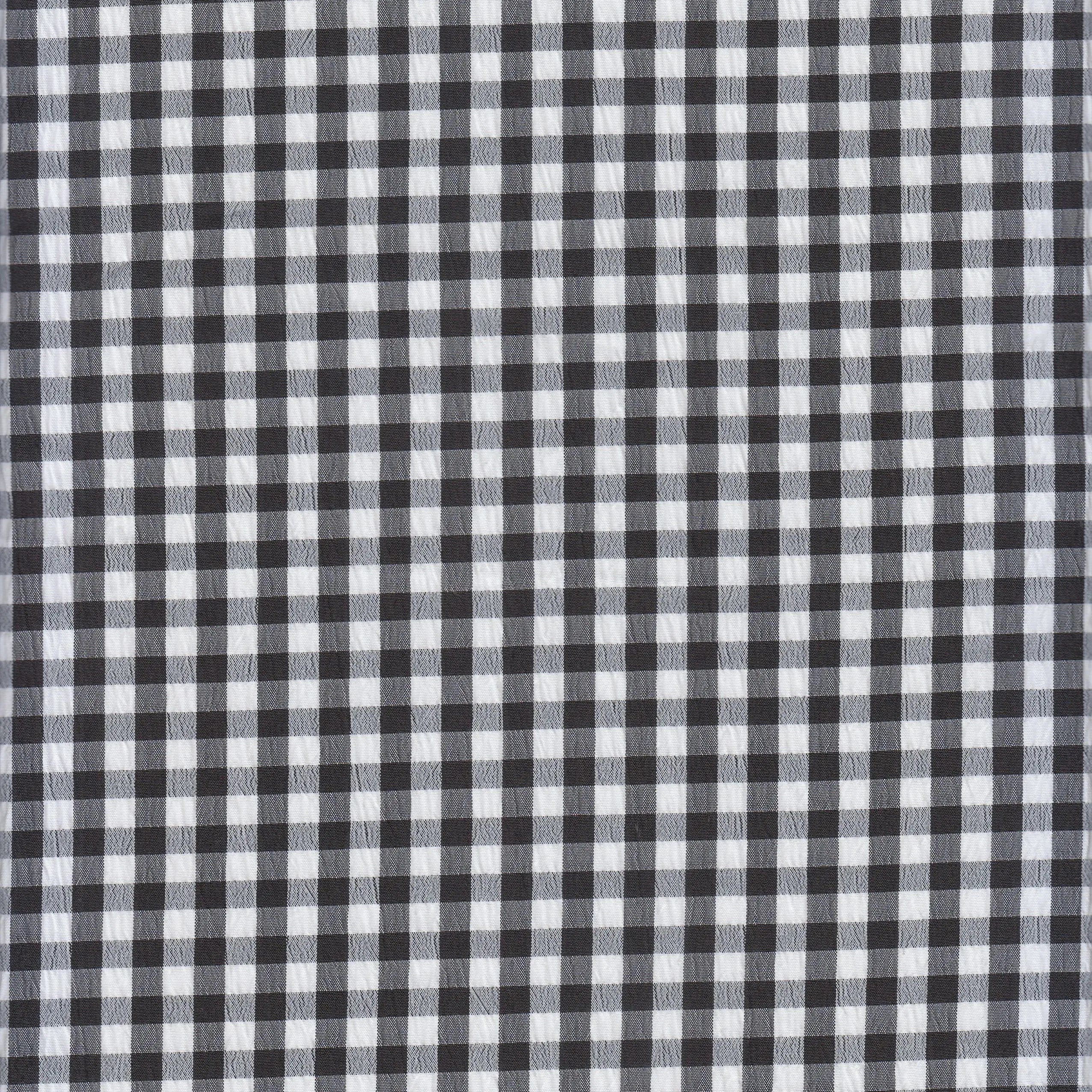 GH4616 BLACK BLOUSE GINGHAM PLAID POLYESTER SOLID-B SPANDEX T-SHIRT TEXTURE WOVEN TOPS TUNICS