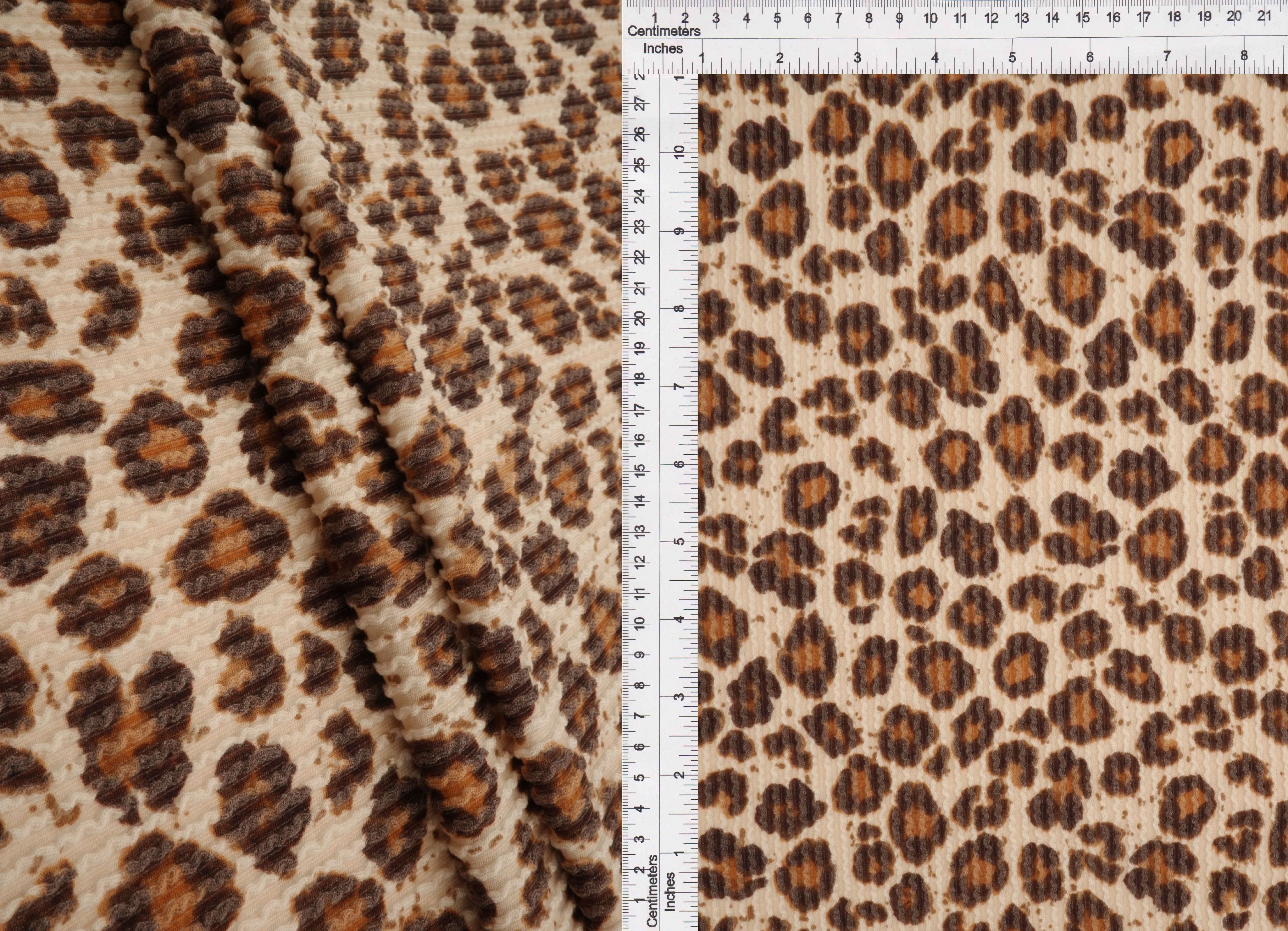 Leopard Jacquard Double Knit Fabric - KNT4463-MS11424