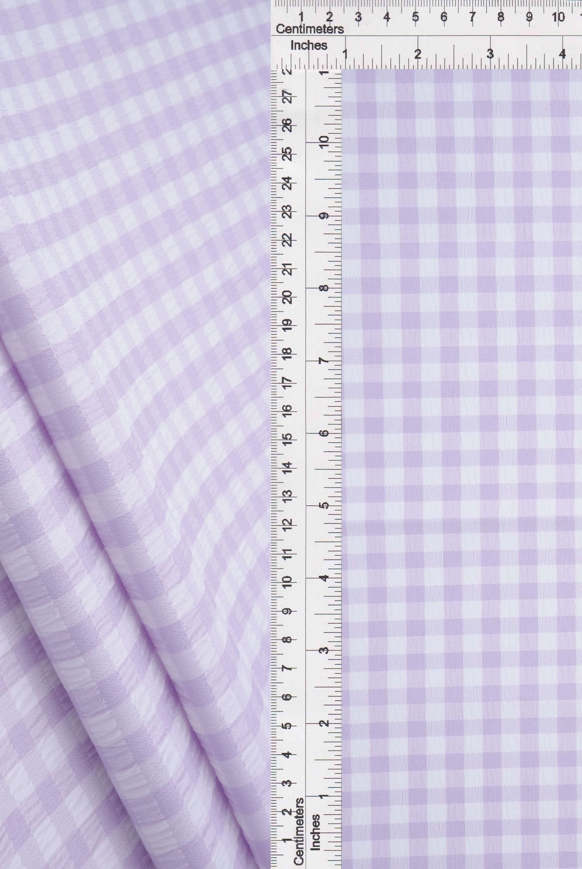 Textured Gingham Plaid Stretch Woven Fabric - GH4616