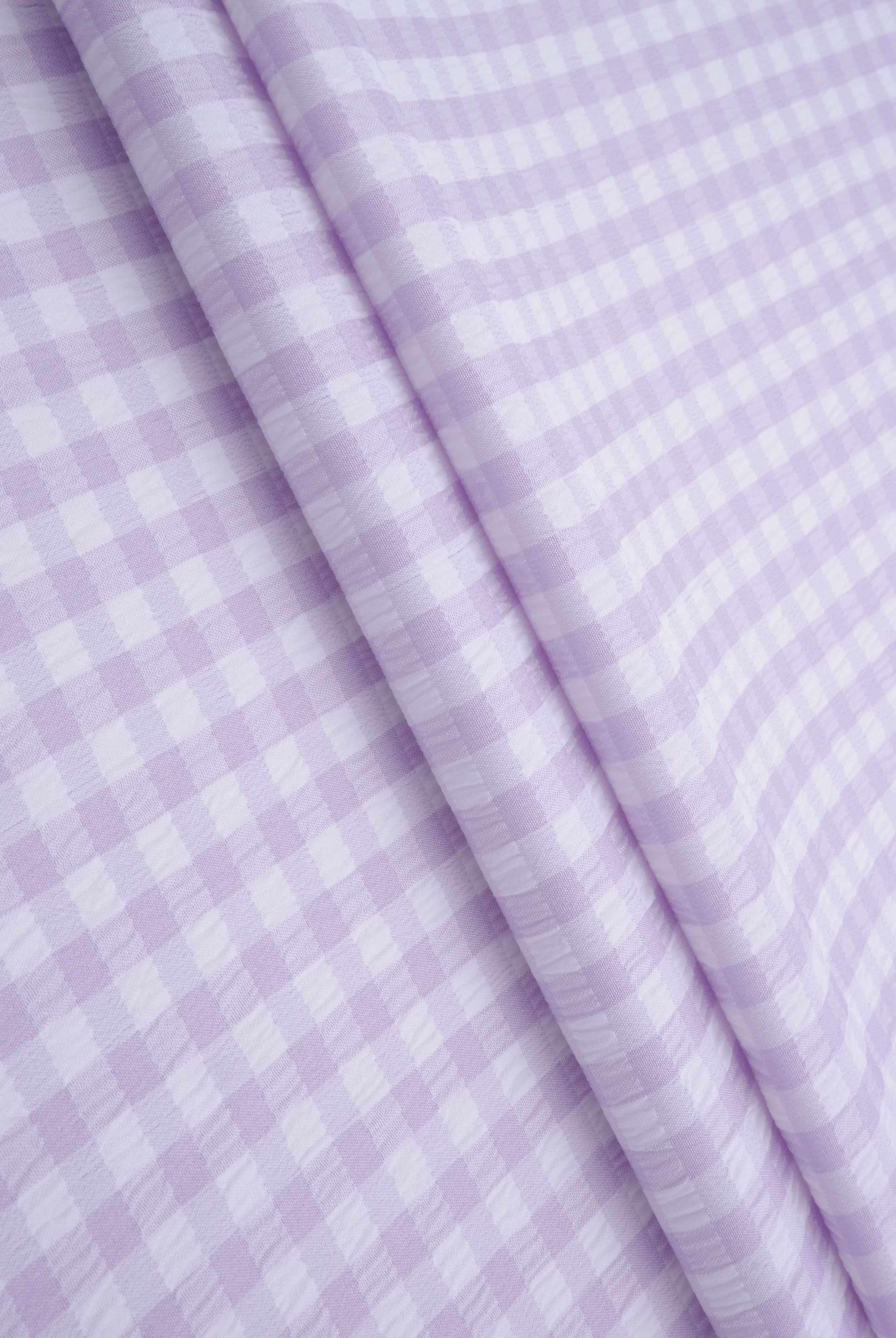 Textured Gingham Plaid Stretch Woven Fabric - GH4616