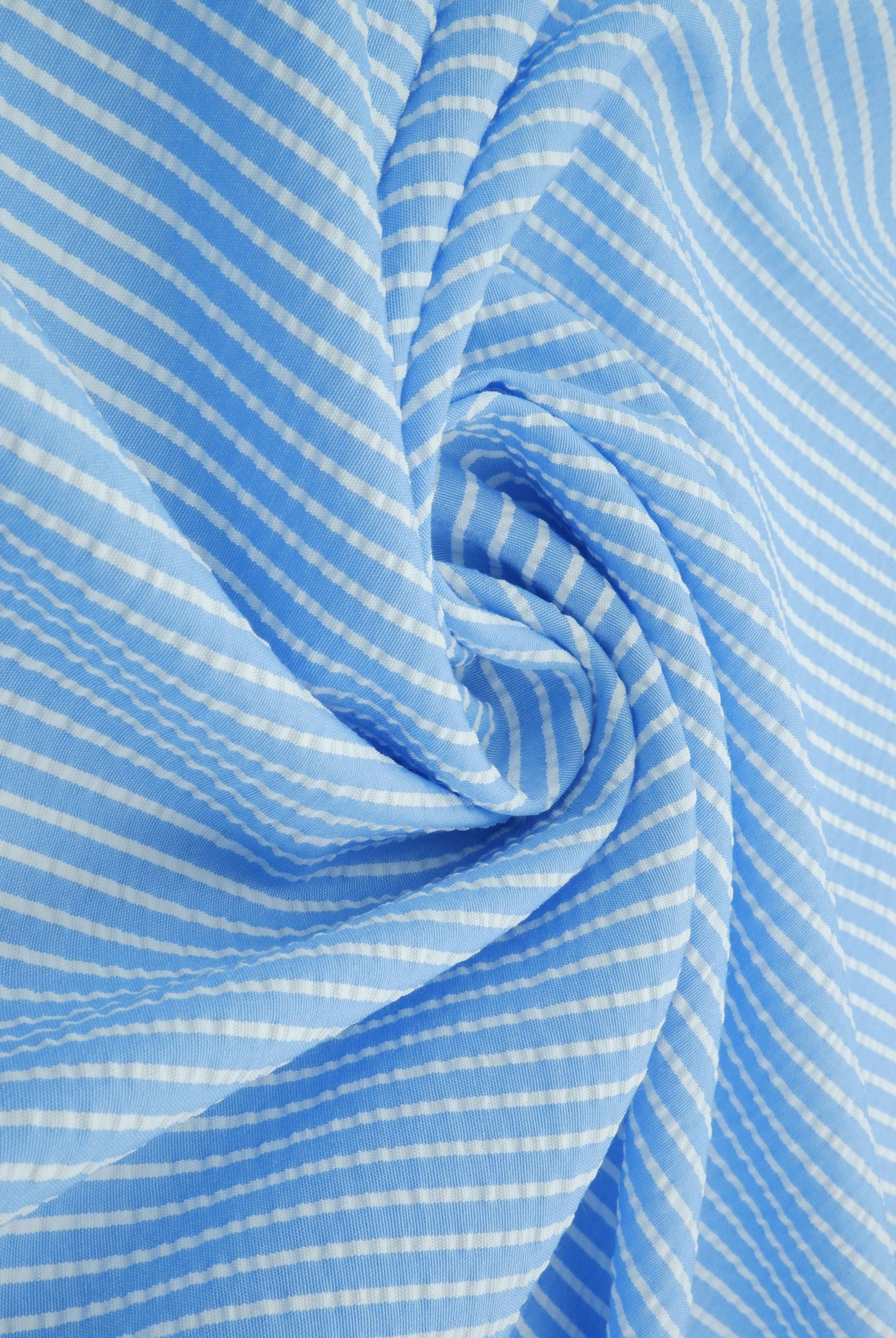 Seersucker Stripe Polyester Rayon Woven Fabric - POP4621