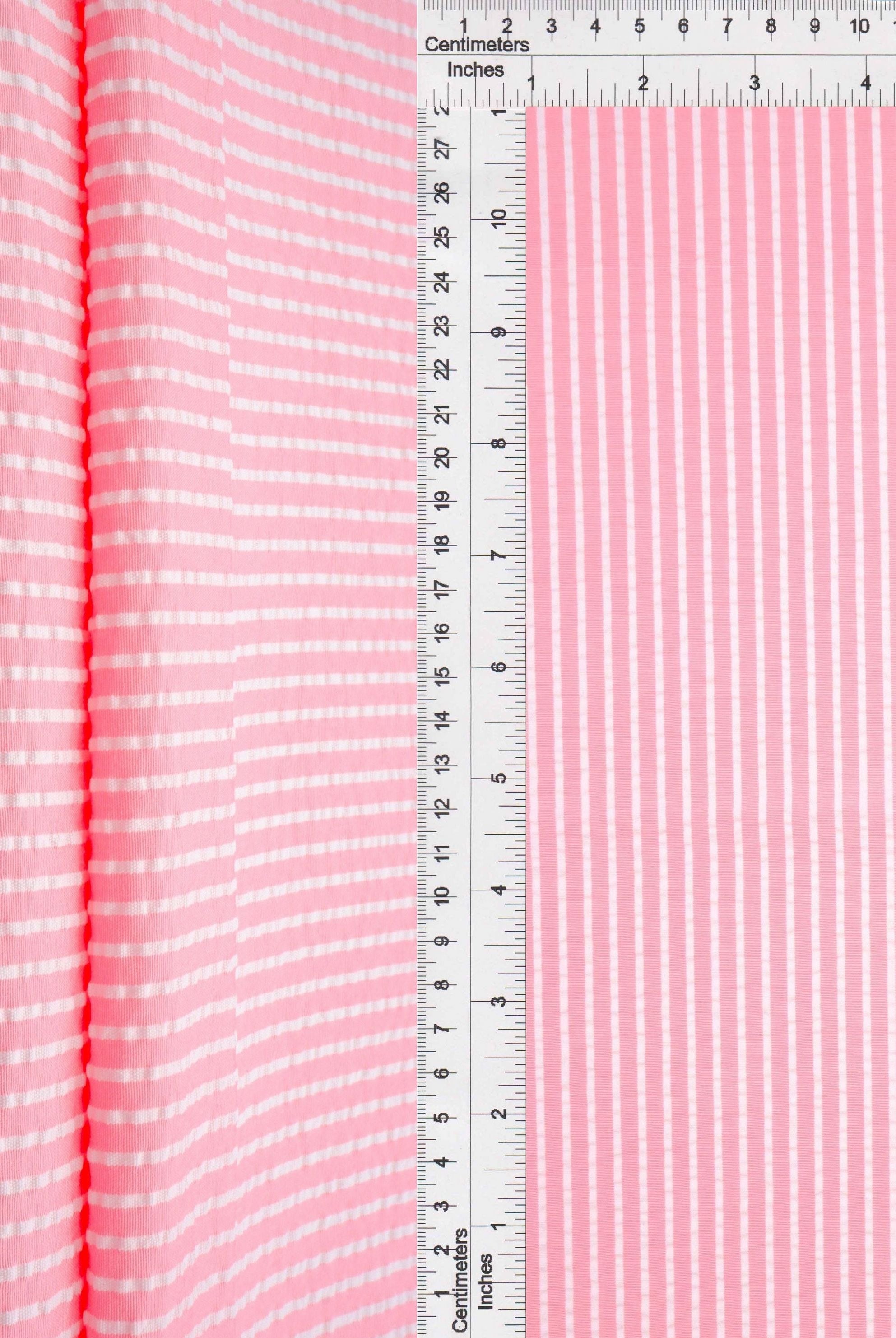 Seersucker Stripe Polyester Rayon Woven Fabric - POP4621