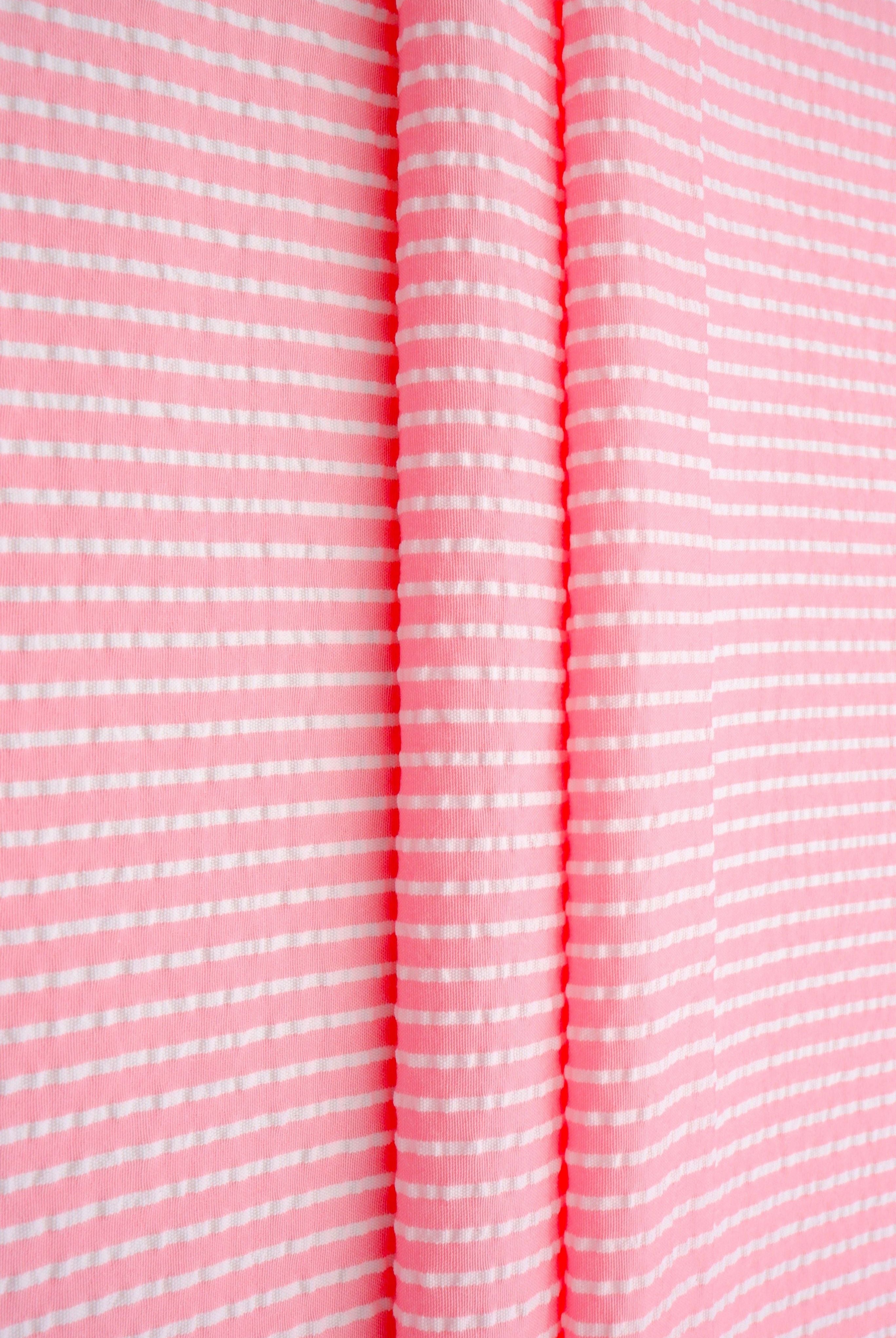 Seersucker Stripe Polyester Rayon Woven Fabric - POP4621