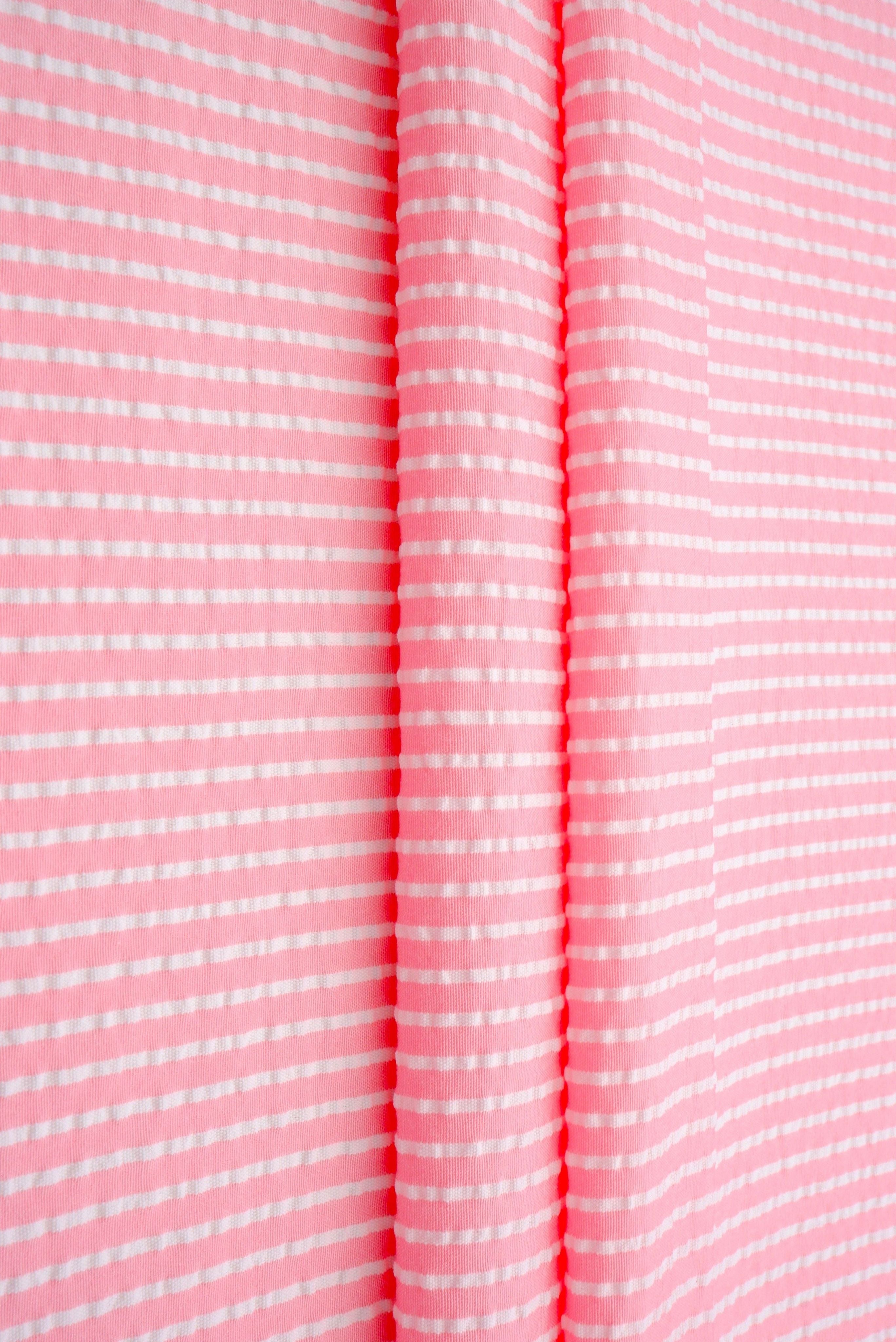 Seersucker Stripe Polyester Rayon Woven Fabric - POP4621