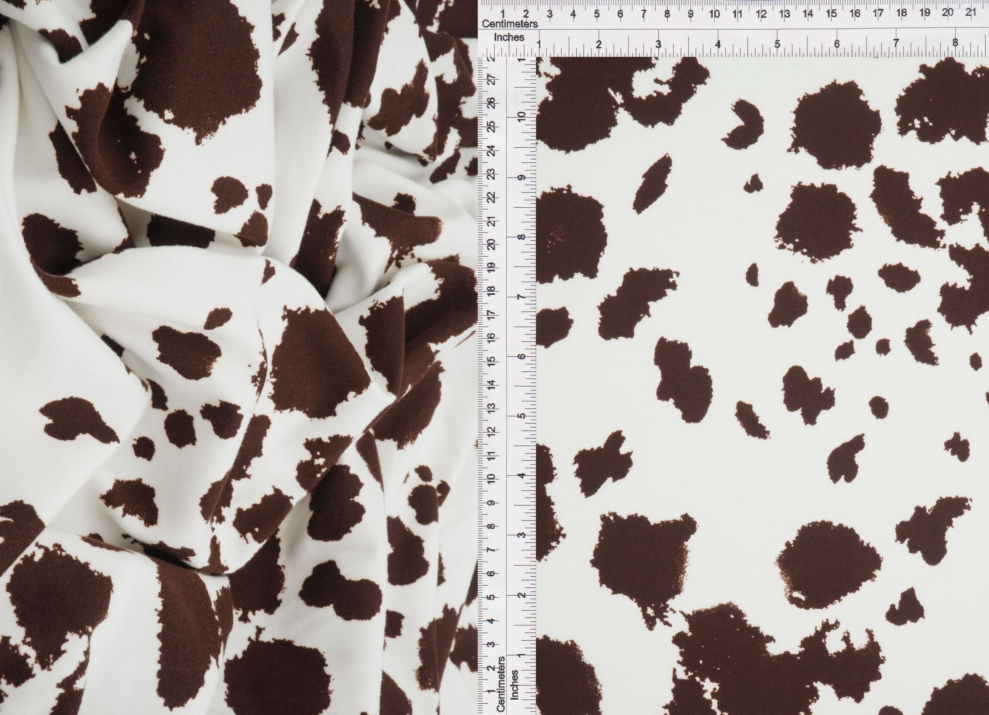 Cow Animal Print Brushed DTY Knit Fabric - KNT4520-MS11098