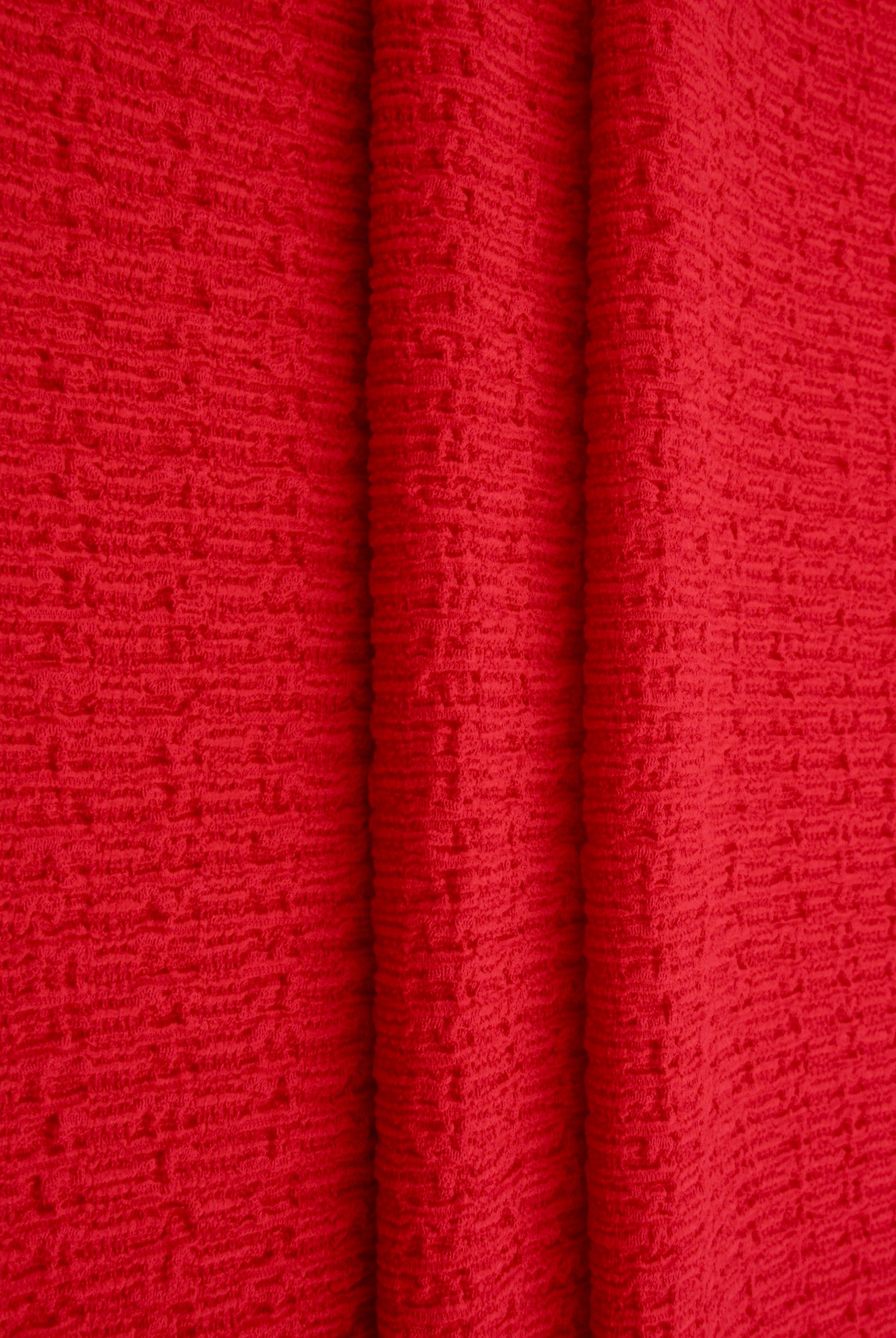 CRP4473 RED ACTIVEWEAR BODYSUIT BOTTOMS CREPE DRESS JERSEY NO-PRINT POLYESTER SOLID SPANDEX WOVEN