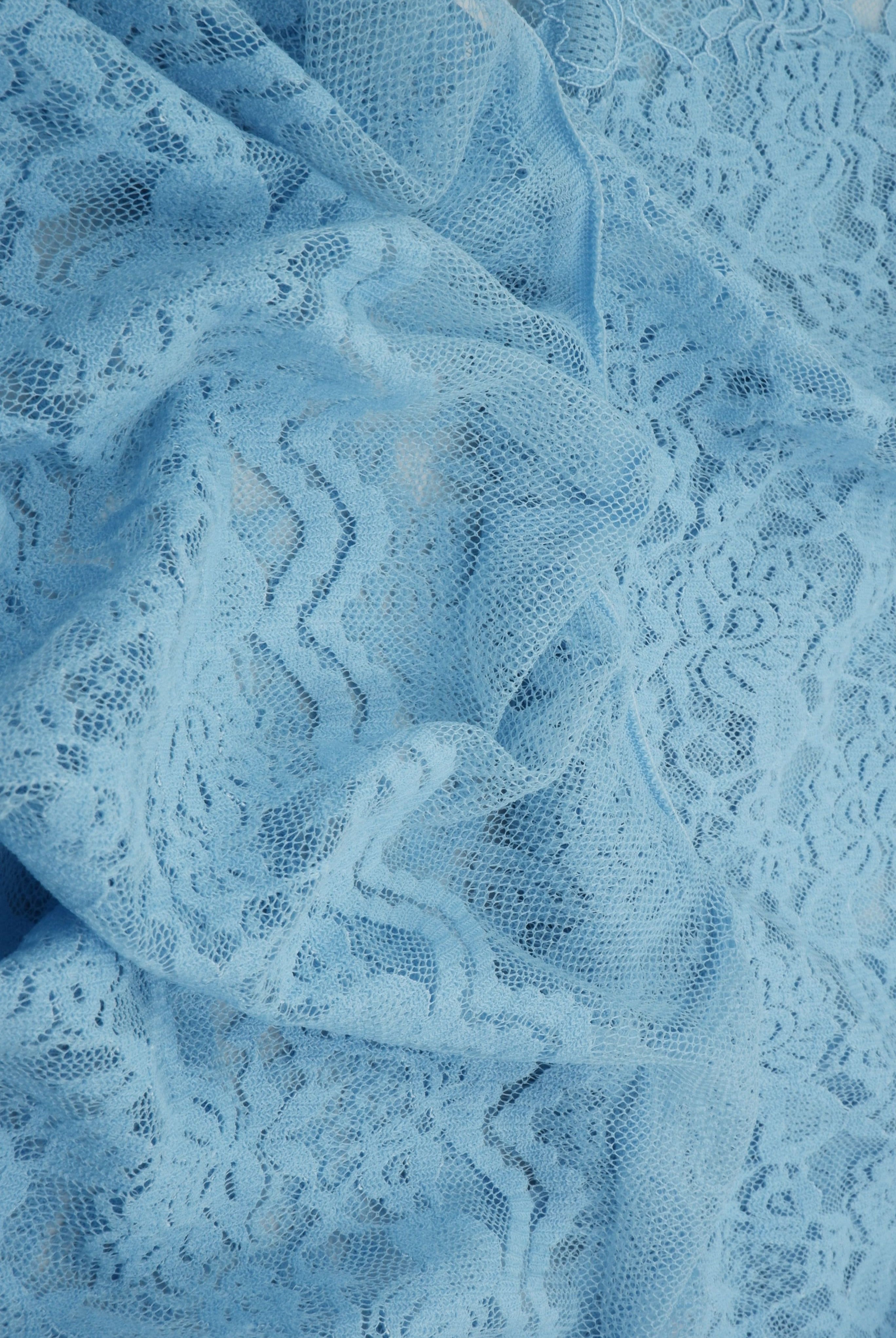 LACE4478 BLUE POWDER BLOUSE BODYSUIT BOTTOMS CAMI DRESS FLORAL LACE LOUNGEWEAR POLYESTER SOLID SPANDEX T-SHIRT TOPS TUNICS