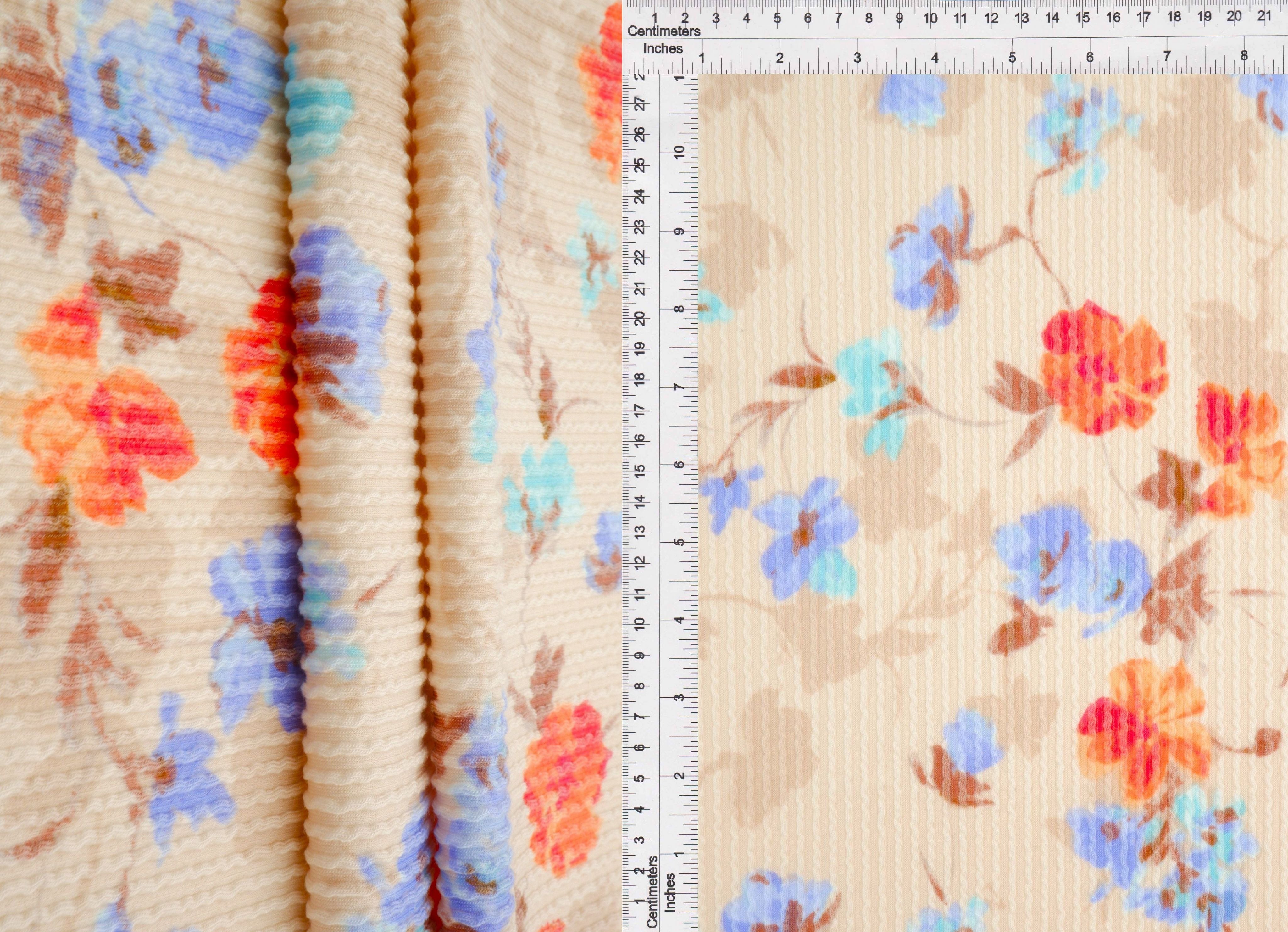 Double Knit Cozy Floral Jacquard Fabric KNT4463-MS11027