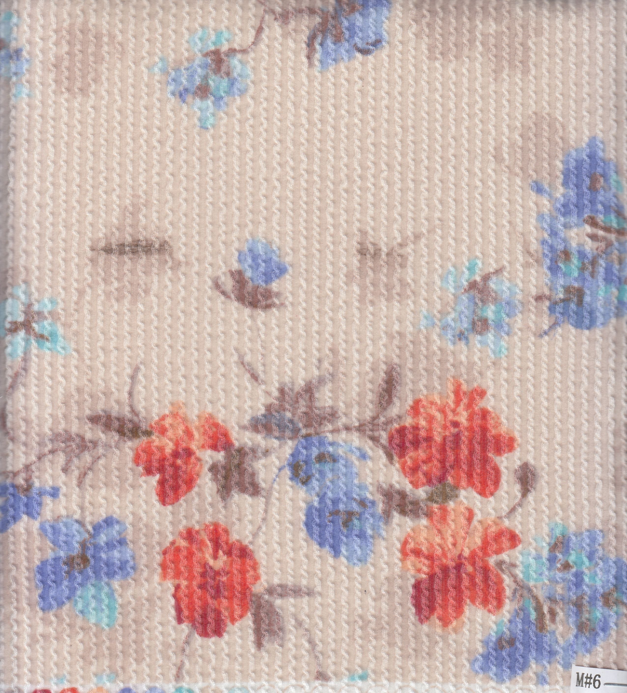 Double Knit Cozy Floral Jacquard Fabric KNT4463-MS11027