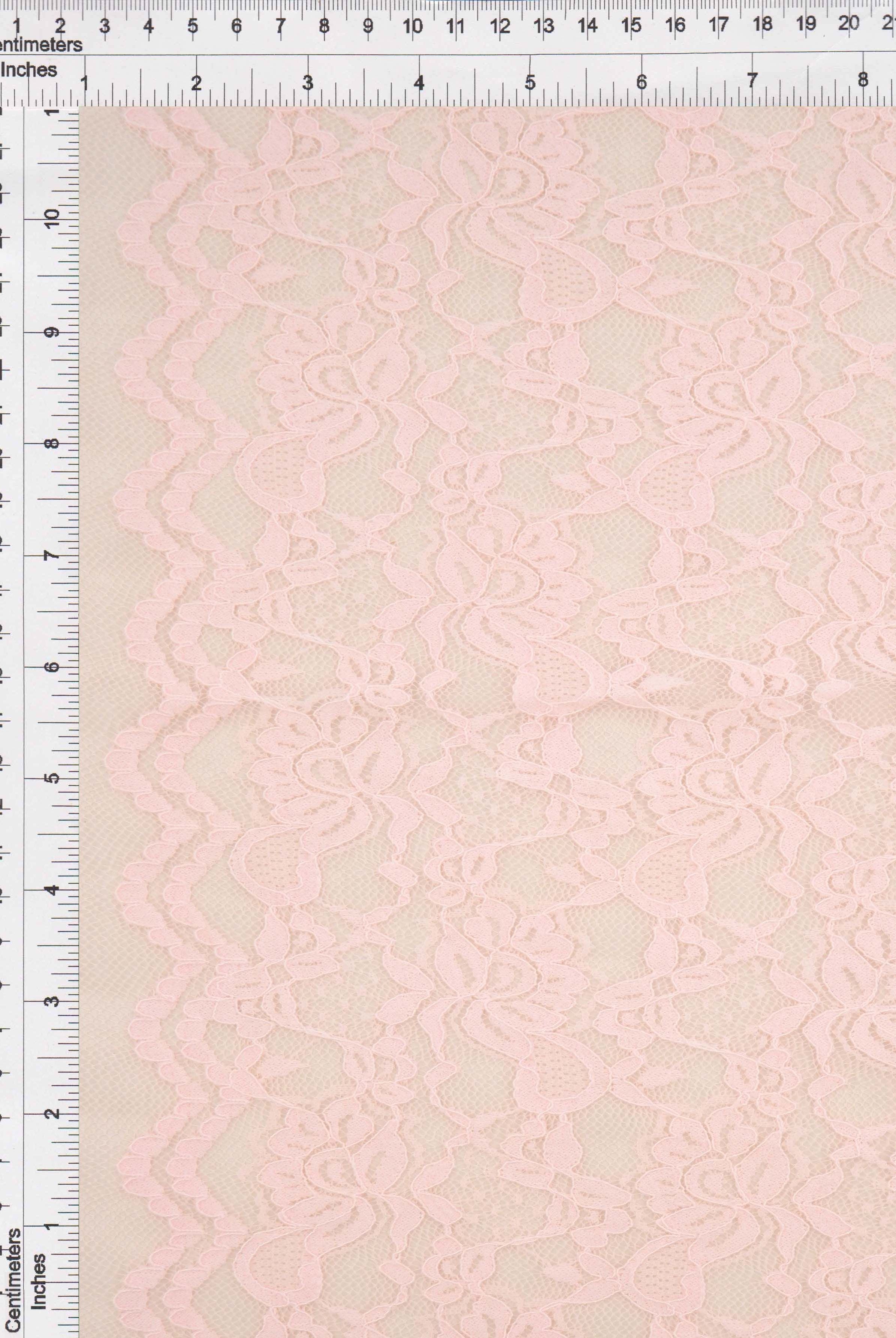 Floral Double Border Lace Fabric - LACE4478