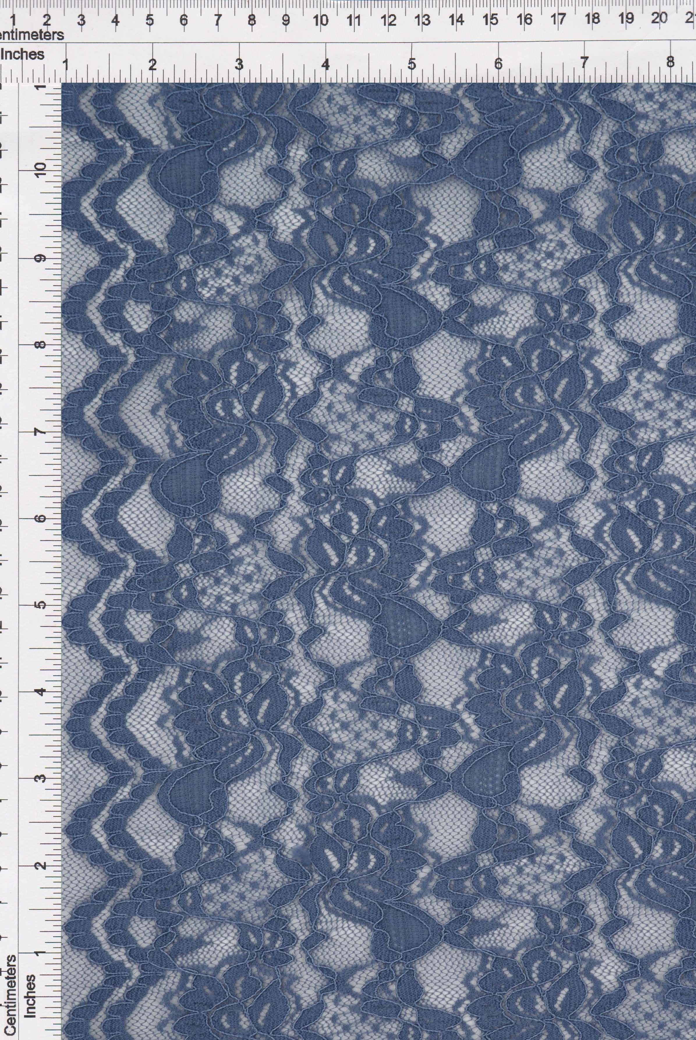 Floral Double Border Lace Fabric - LACE4478