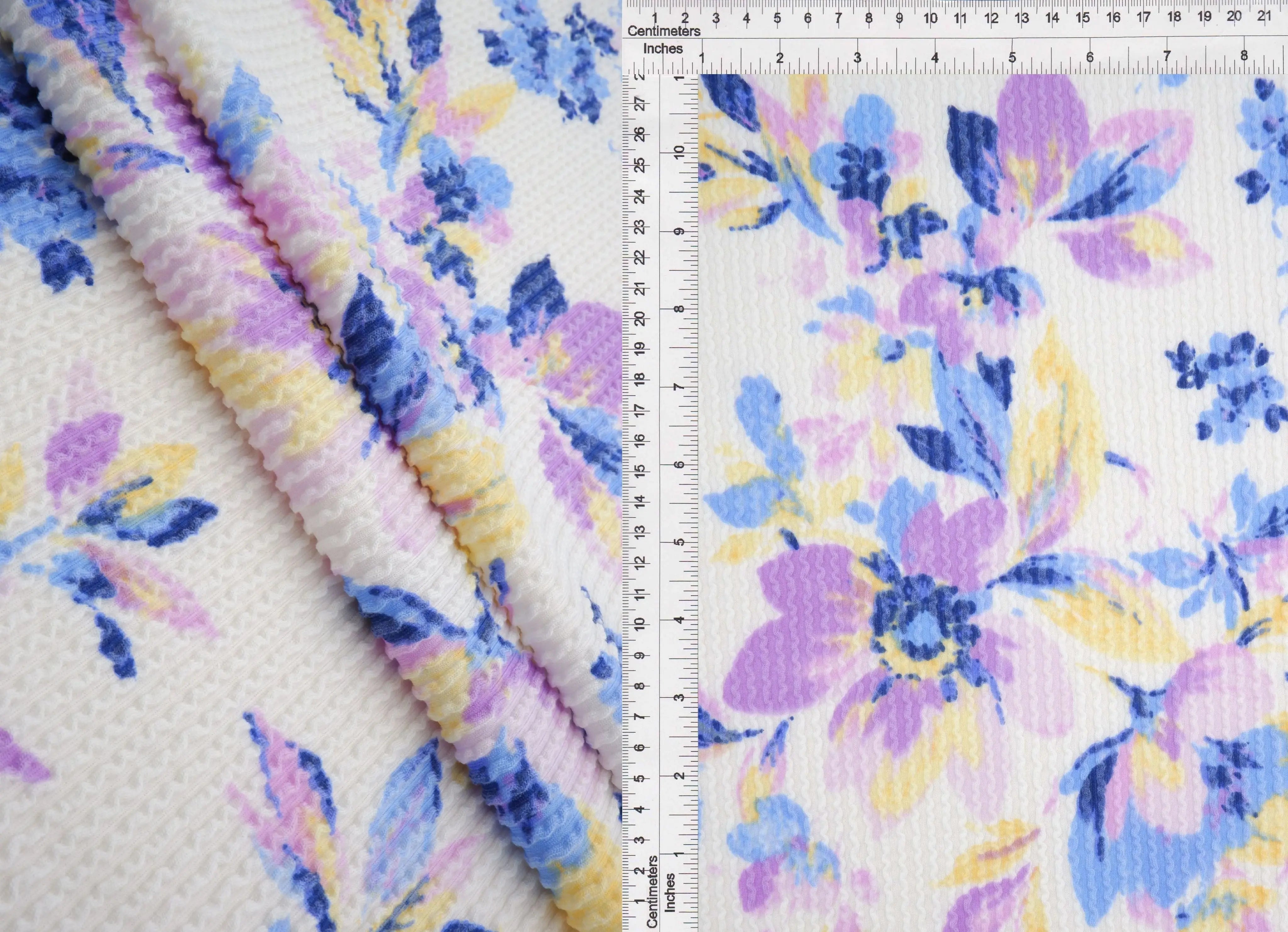 KNT4463-MS11312 IVORY ACTIVEWEAR BOTTOMS DOUBLE KNIT DRESS FLORAL JACQUARD PANTS POLYESTER RAYON RIB SKIRTS SOLID SPANDEX STRETCH TOPS URBAN