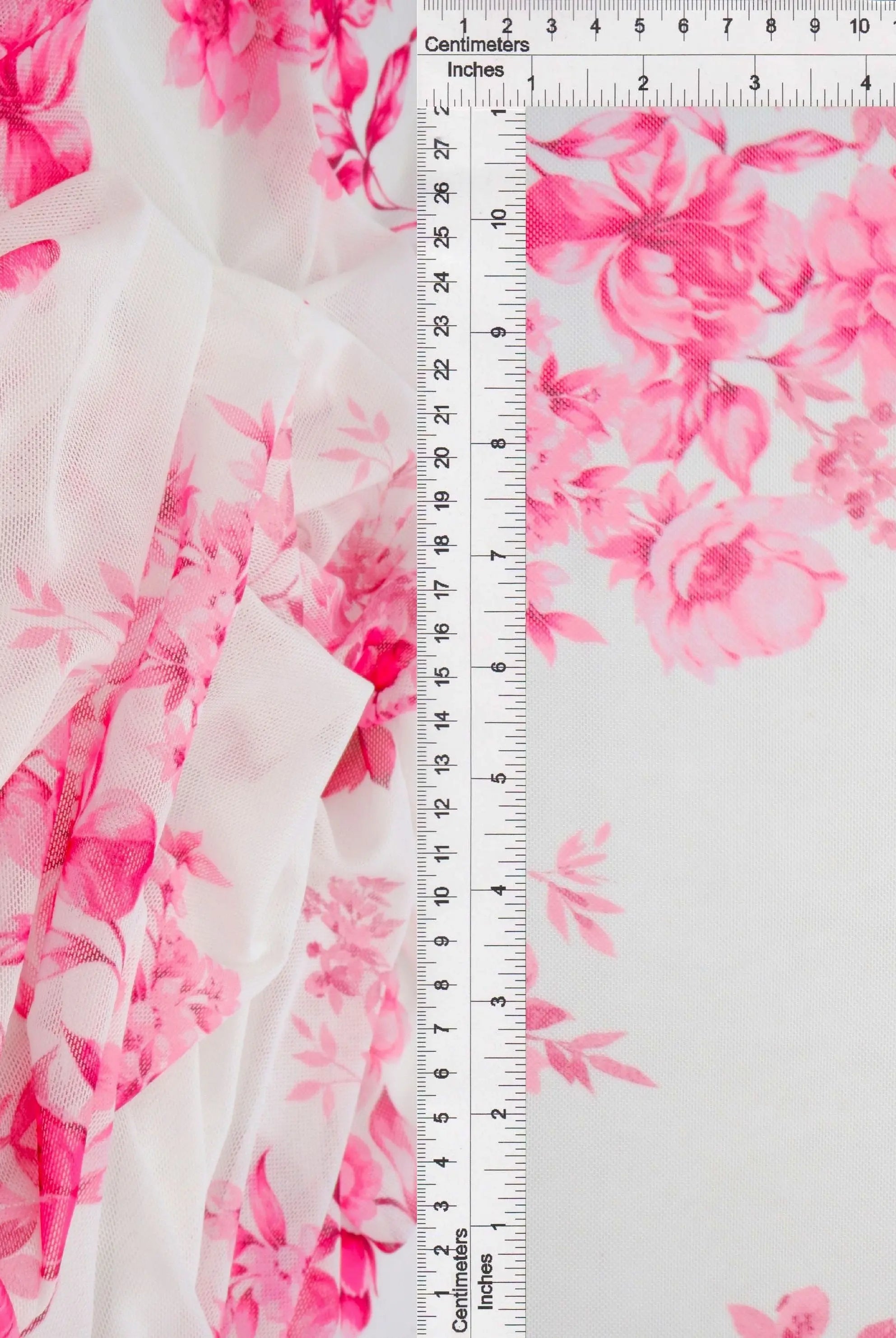 MESH-MS11422 IVORY/PINK BLOUSE DIGITAL PRINT DRESS FLOCKING FLORAL FLOWER LOUNGEWEAR MESH POLYESTER SPANDEX STRETCH TOPS