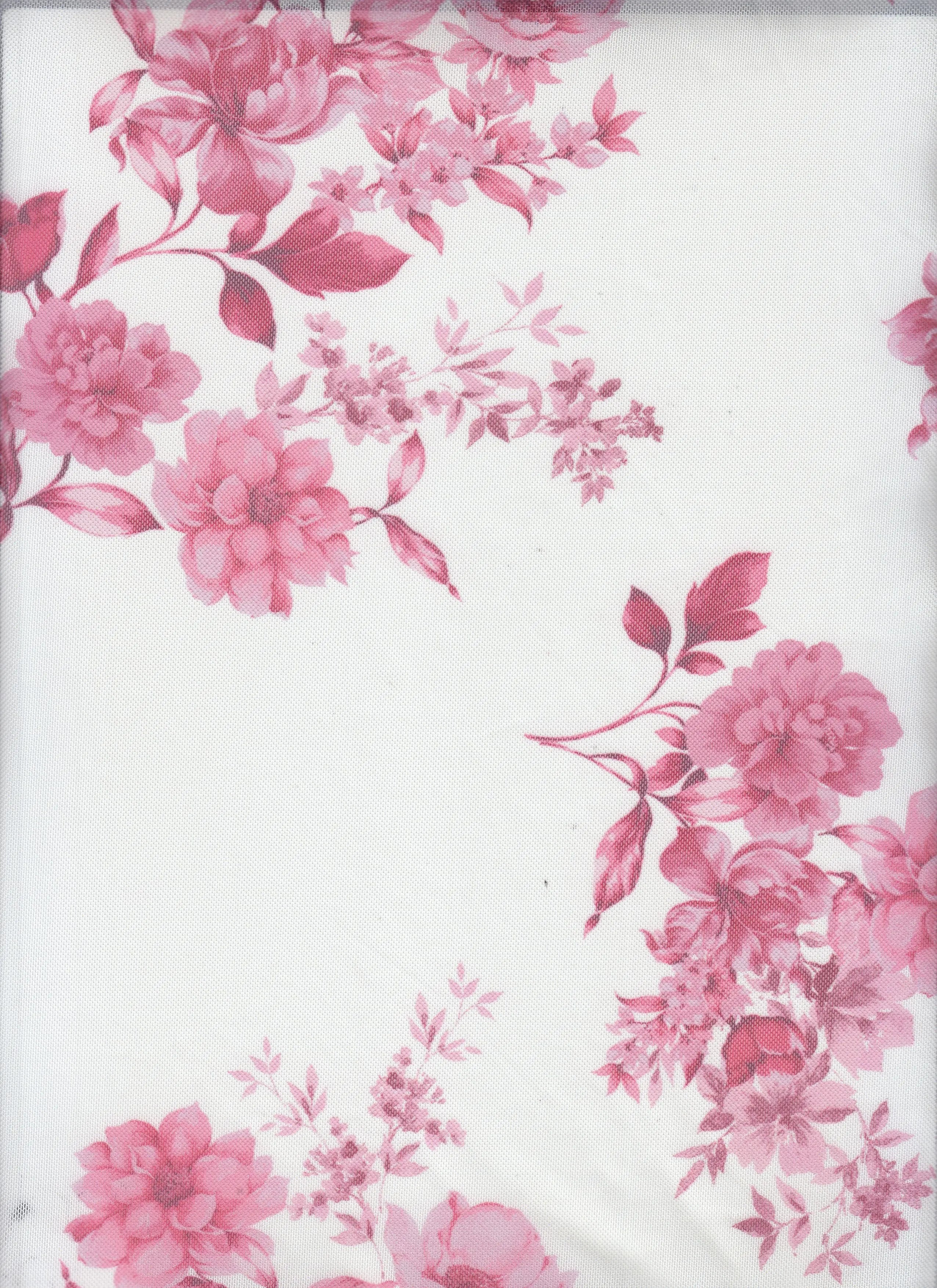 MESH-MS11422 IVORY/PINK BLOUSE DIGITAL PRINT DRESS FLOCKING FLORAL FLOWER LOUNGEWEAR MESH POLYESTER SPANDEX STRETCH TOPS