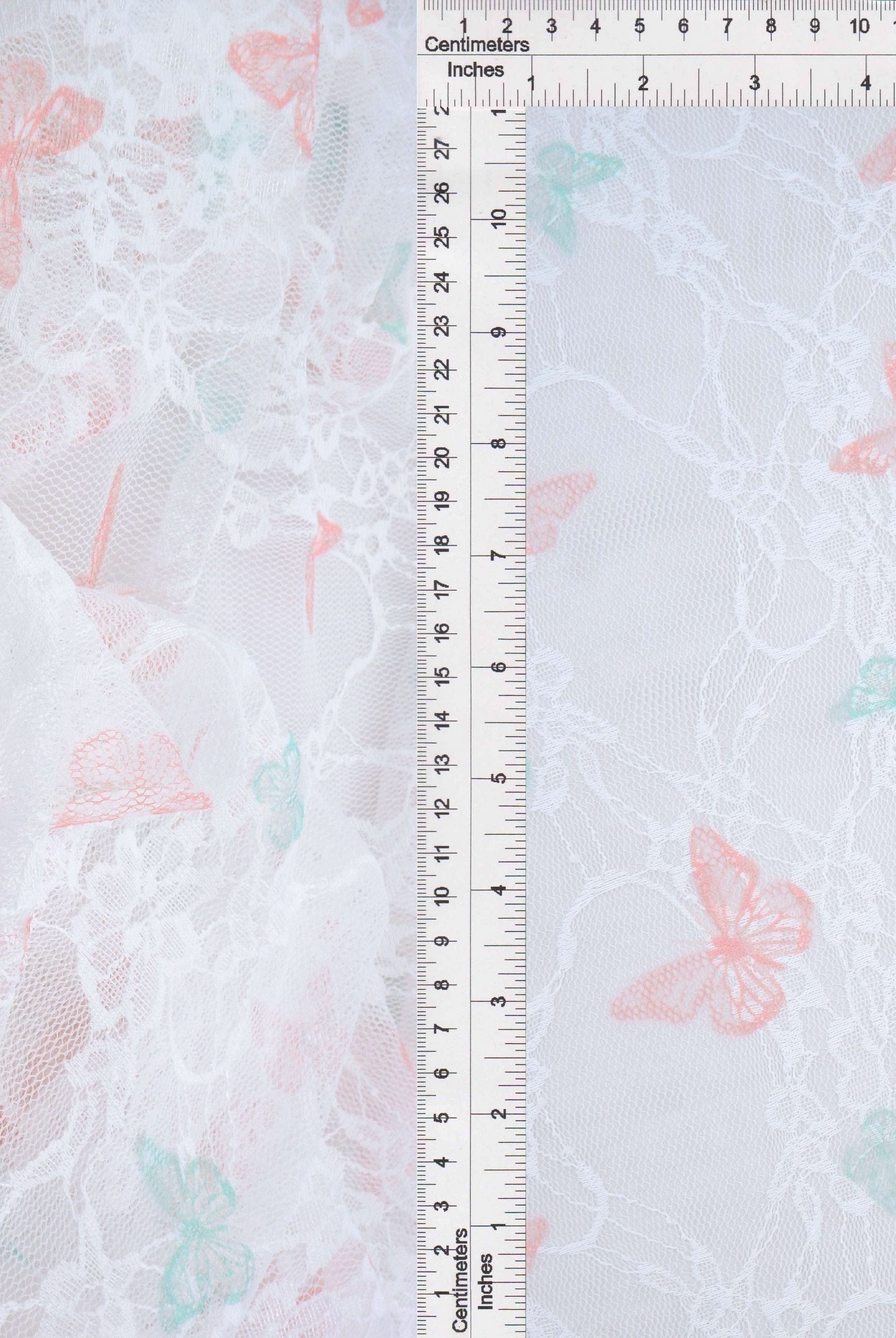Butterfly Digital Print Lace Fabric - LACE1483-M11481