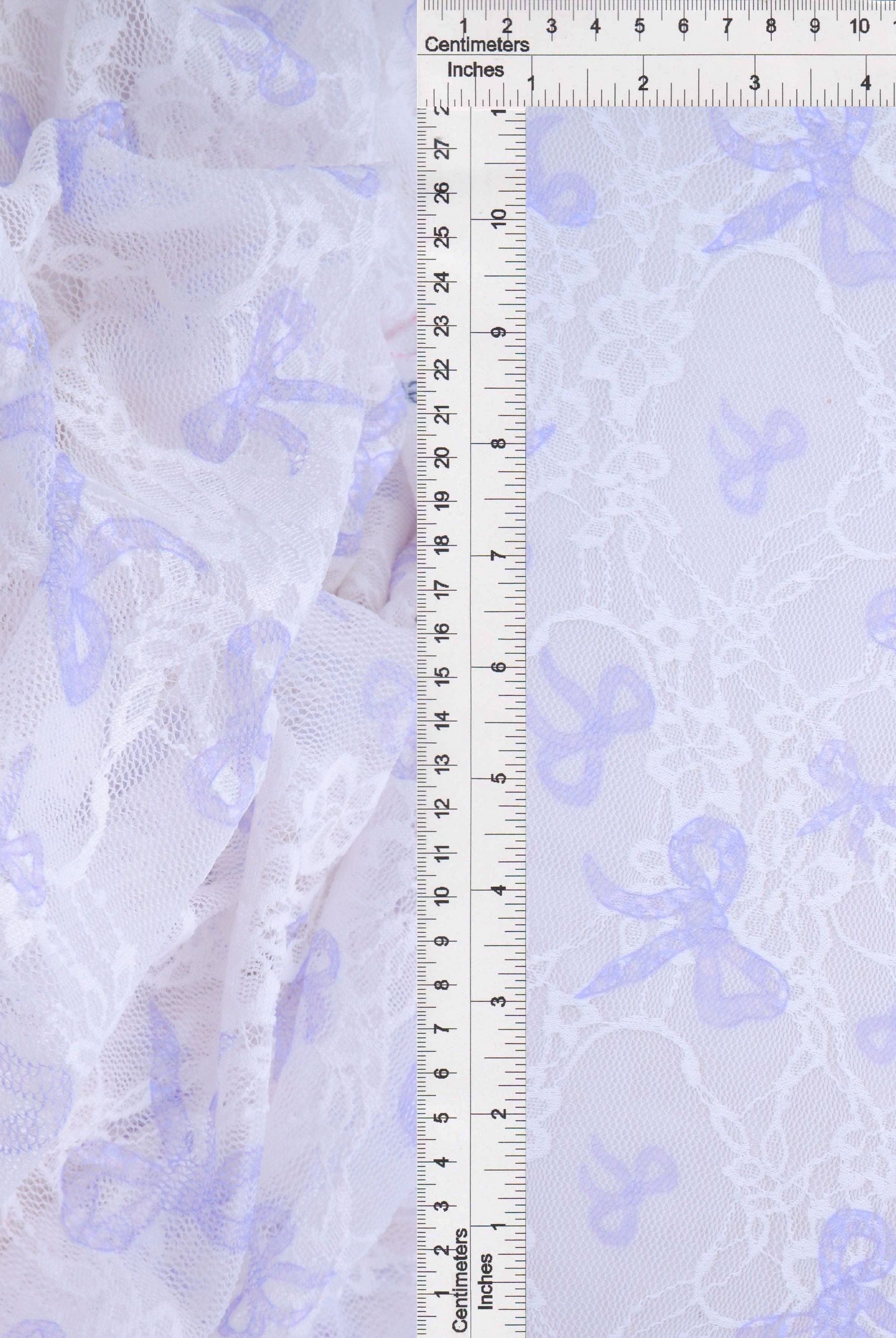 Bow Digital Print Lace Fabric - LACE1483-M11455
