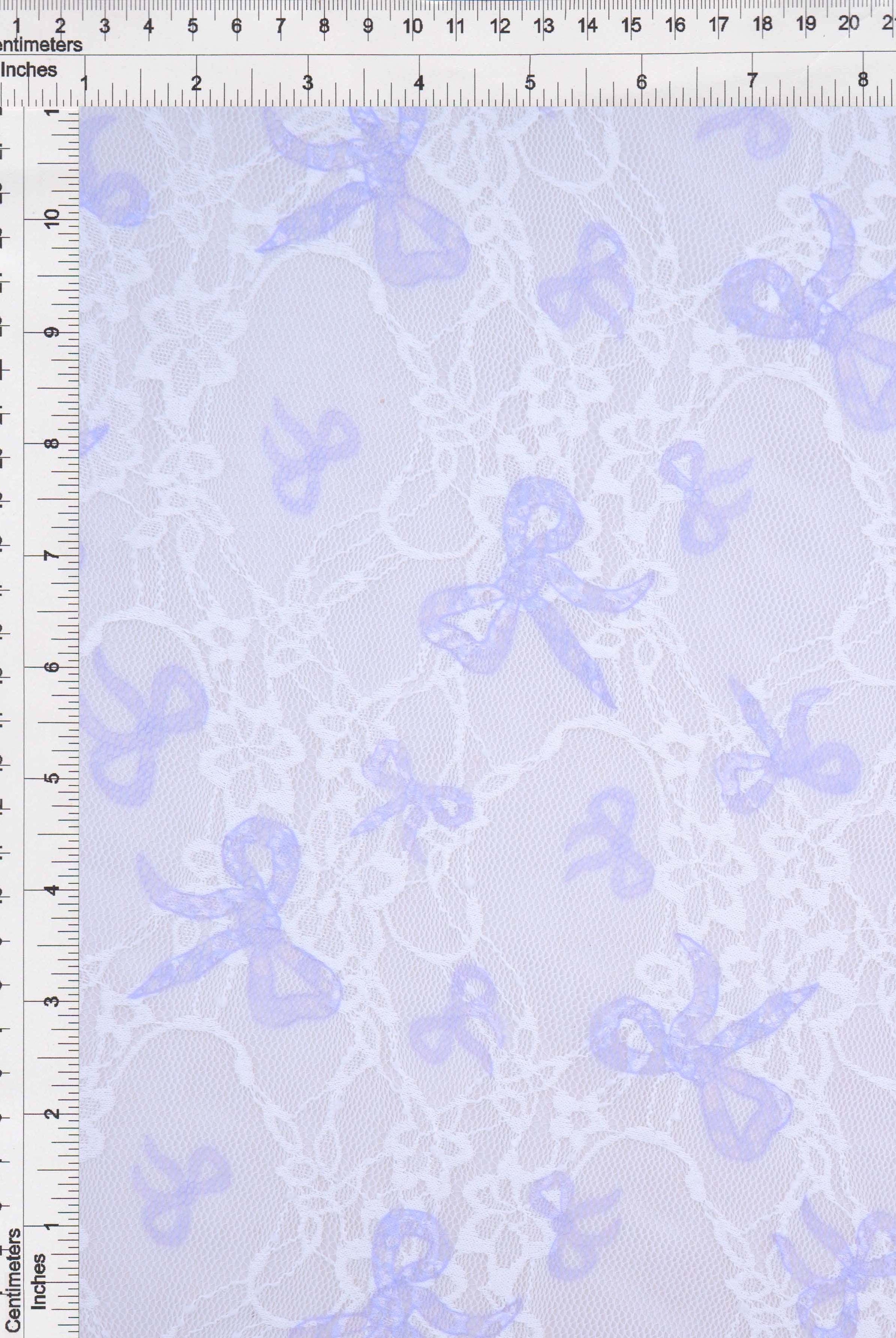 Bow Digital Print Lace Fabric - LACE1483-M11455