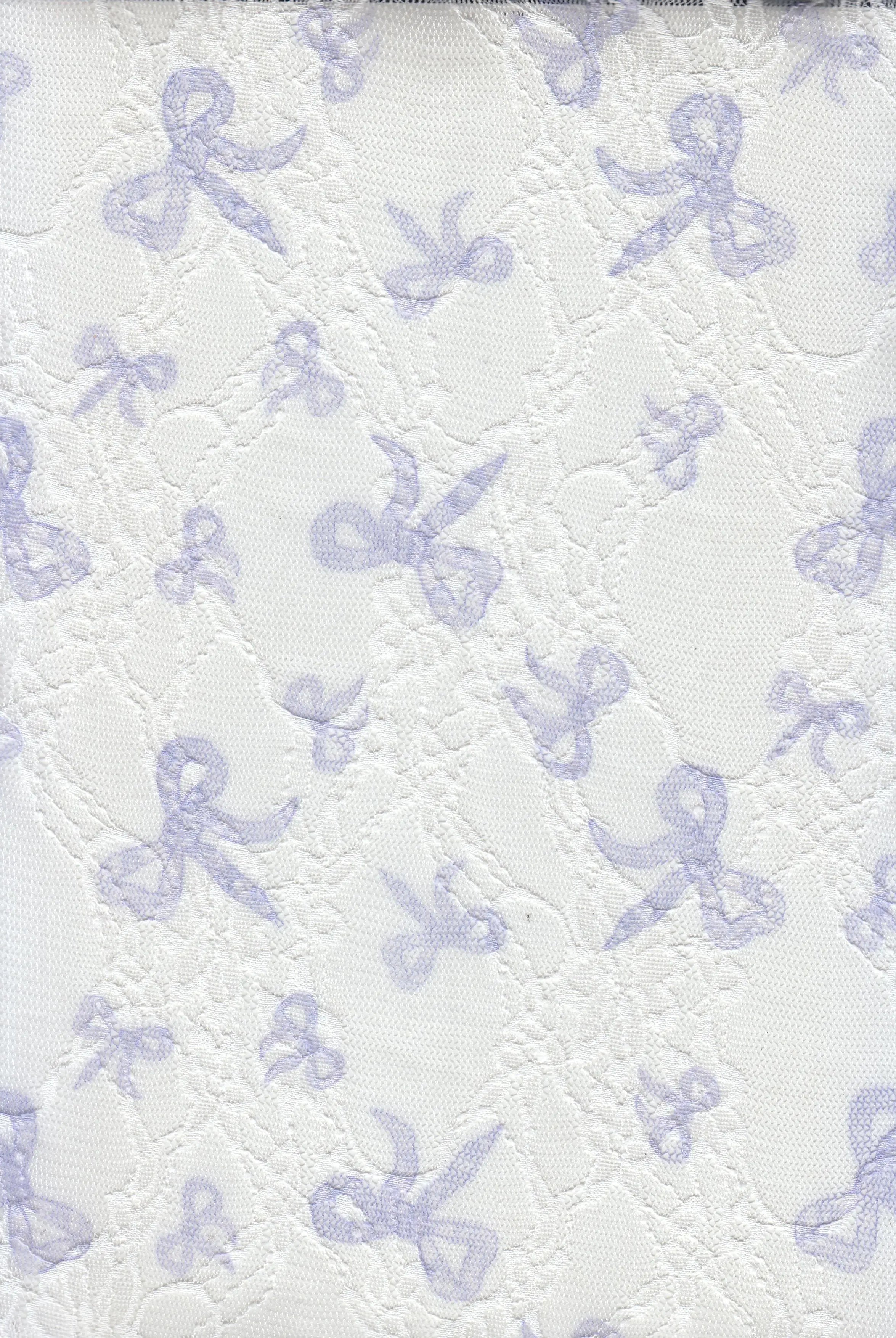 LACE1483-M11455 IVORY/LAVENDER BLOUSE BOTTOMS BOW DIGITAL PRINT DRESS LACE LOUNGEWEAR PANTS POLYESTER SKIRTS SPANDEX TOPS