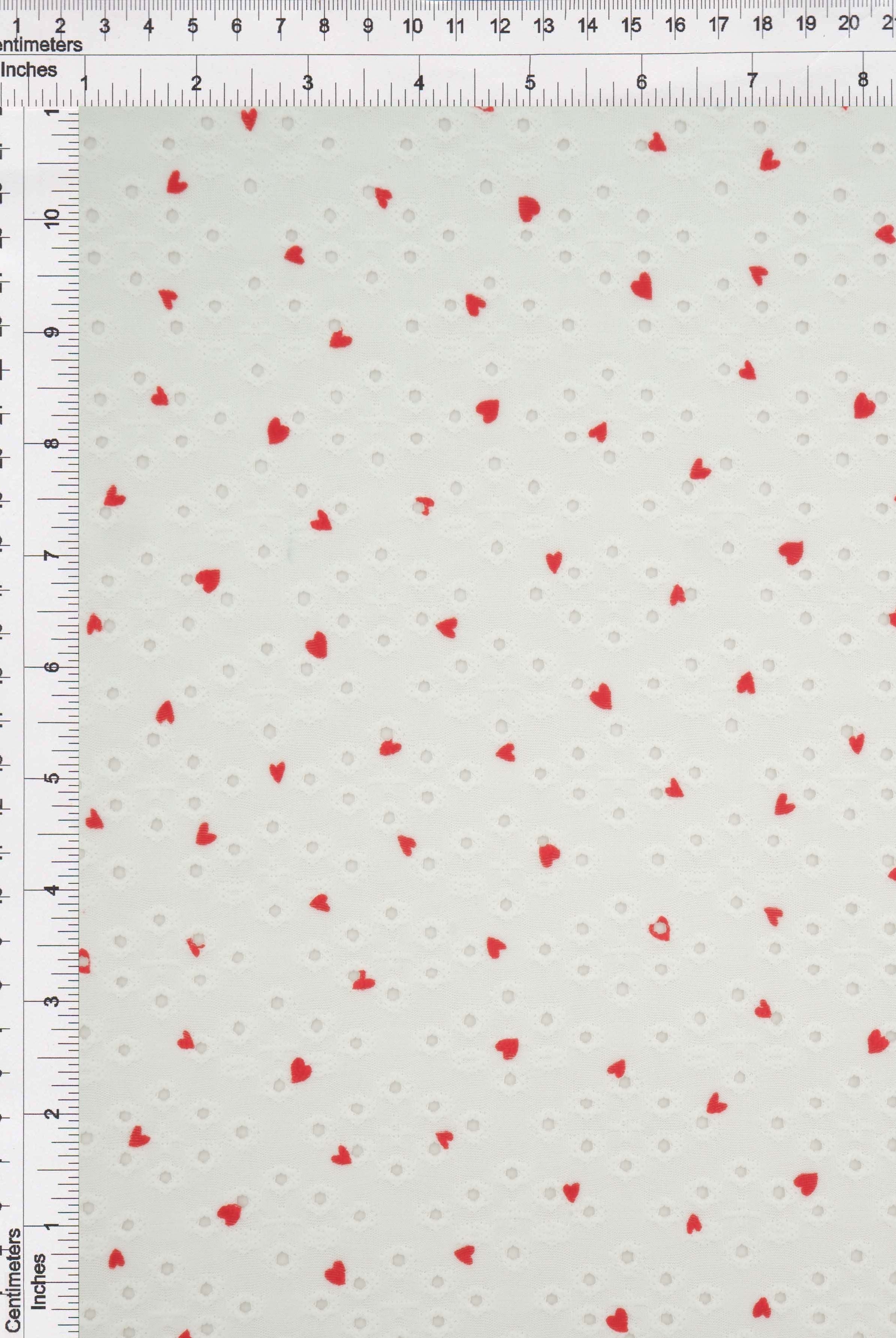 Heart Print Jacquard Eyelet Knit Fabric - KNT4633-MS11496