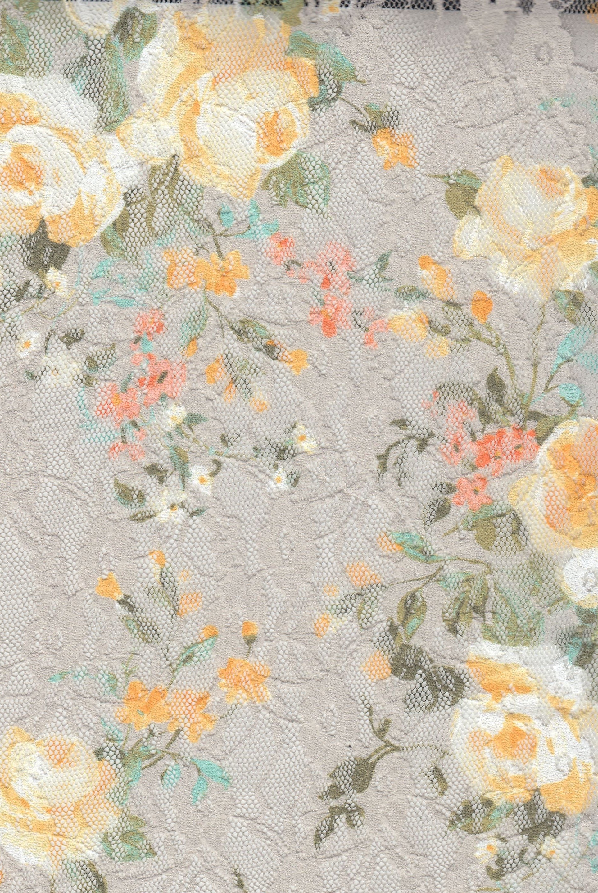 Floral Digital Print Lace Fabric - LACE4481-DU1683