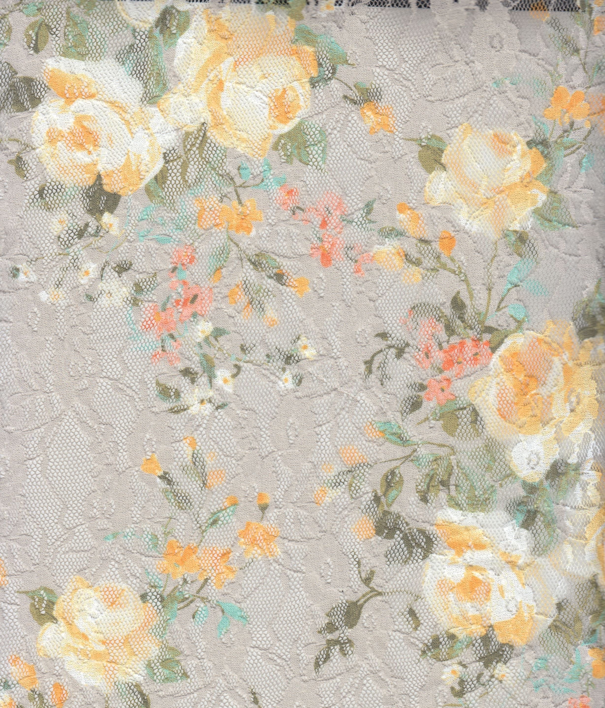 Floral Digital Print Lace Fabric - LACE4481-DU1683