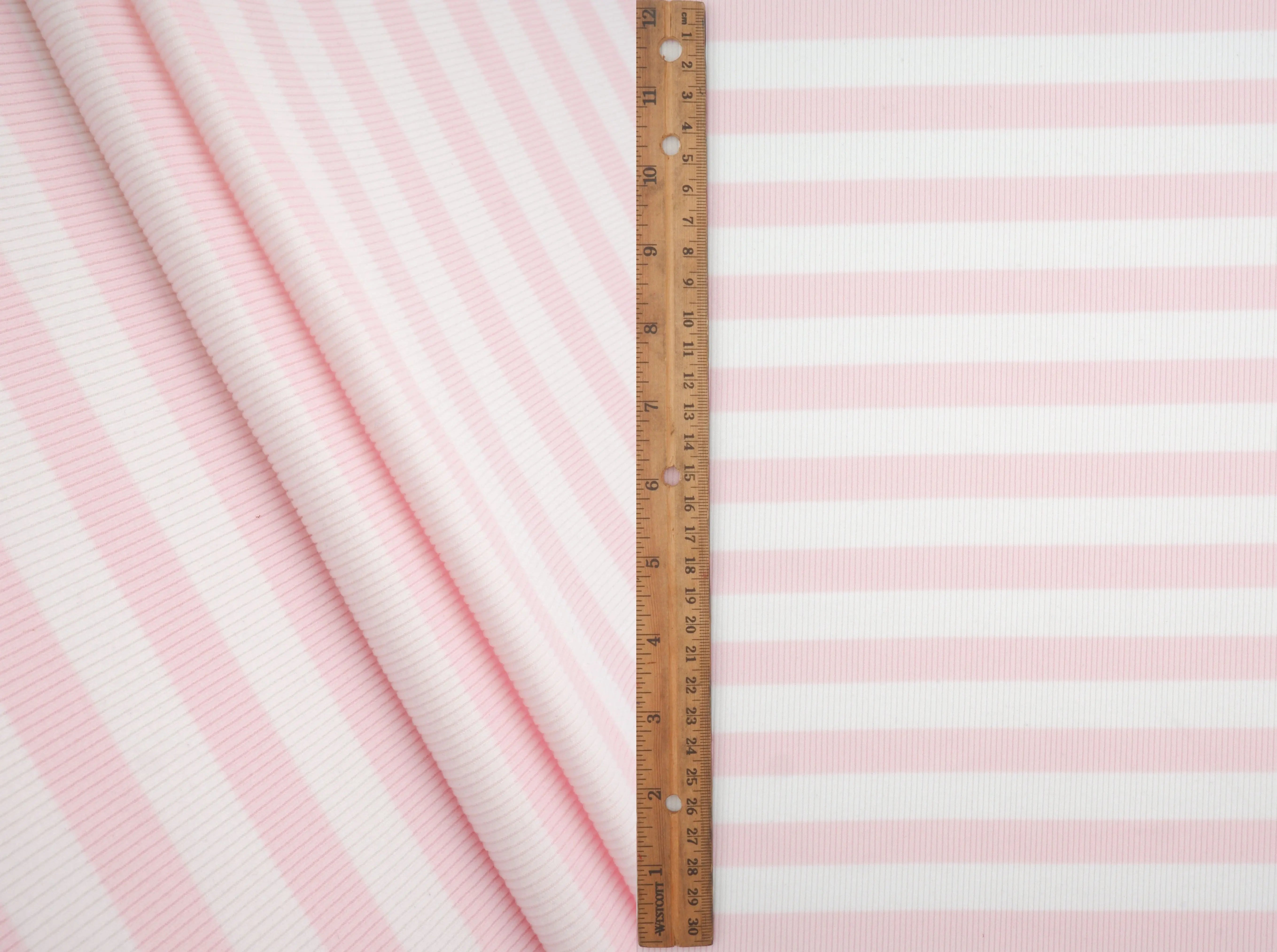 KNT4544 PINK BLOUSE DRESS FLEECE KNIT LOUNGEWEAR POLYESTER RIBBED 2X2 SPANDEX STRETCH STRIPE SWEATSHIRT TOPS TUNICS