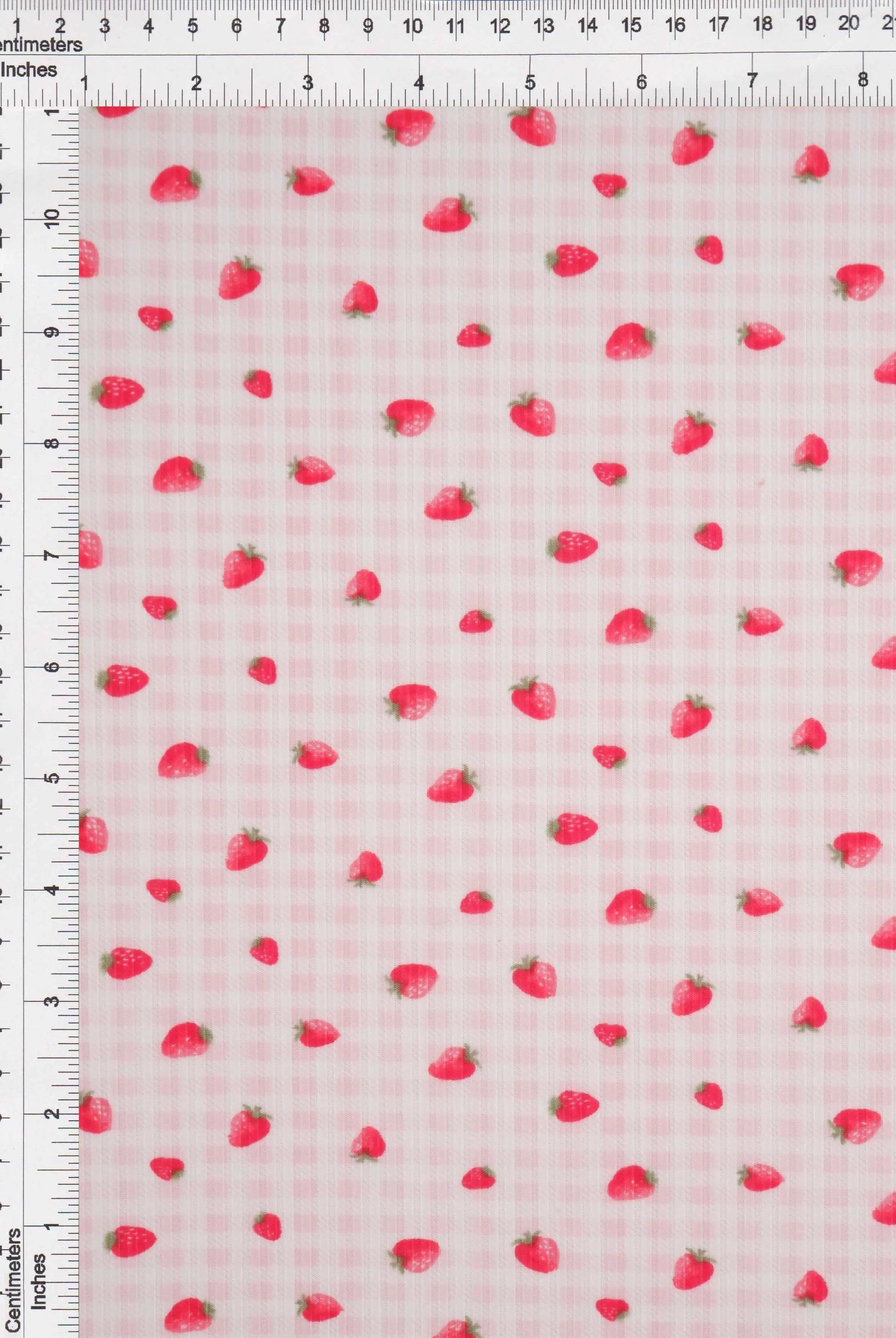 KNT3422-MS11494 PINK BLUSH BIKER SHORTS BLOUSE BOTTOMS CAMI DRESS KNIT PANTS POLYESTER PRINT RIB 4X2 SKIRTS SPANDEX STRAWBERRY STRETCH TOPS YUMMY