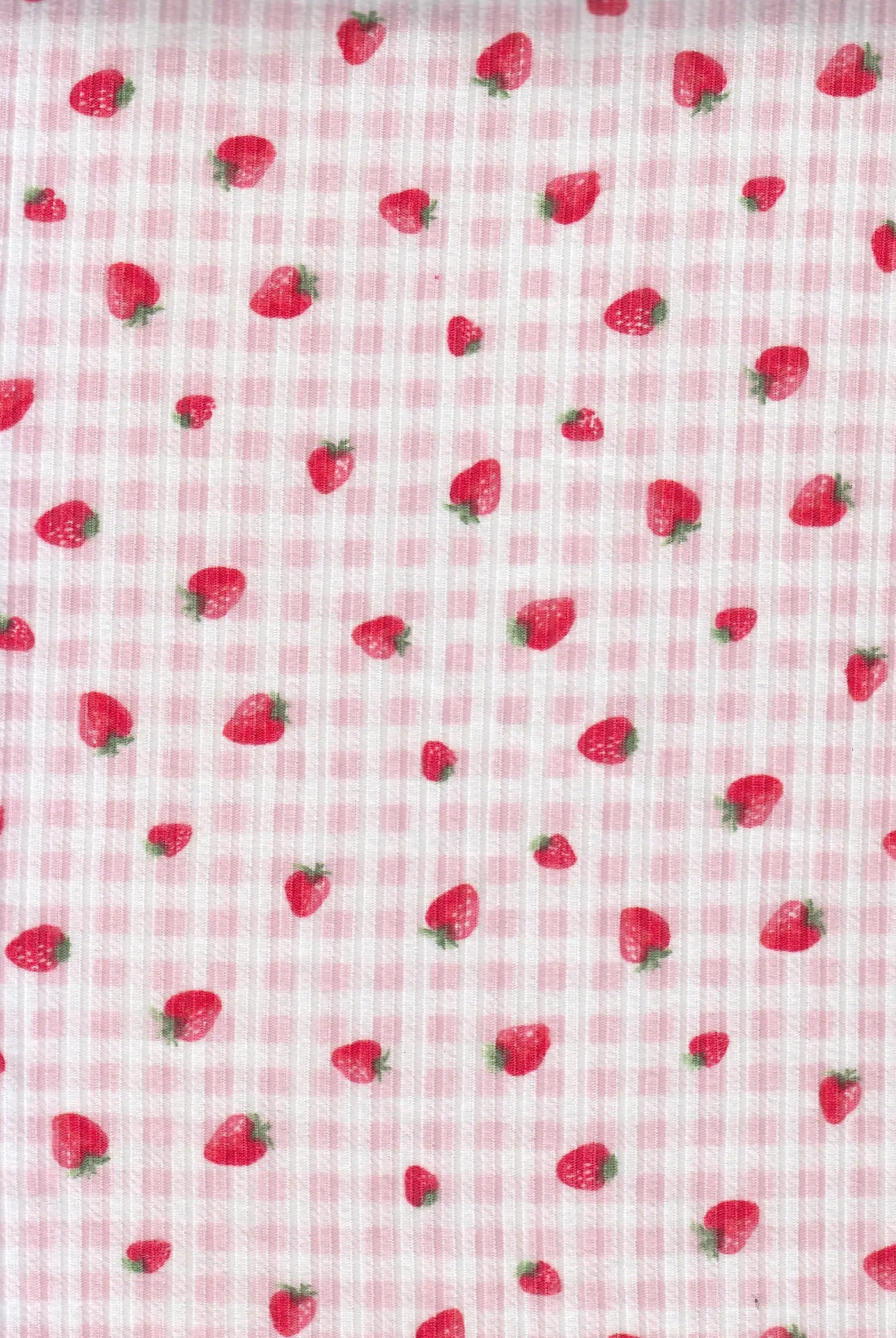 KNT3422-MS11494 PINK BLUSH BIKER SHORTS BLOUSE BOTTOMS CAMI DRESS KNIT PANTS POLYESTER PRINT RIB 4X2 SKIRTS SPANDEX STRAWBERRY STRETCH TOPS YUMMY